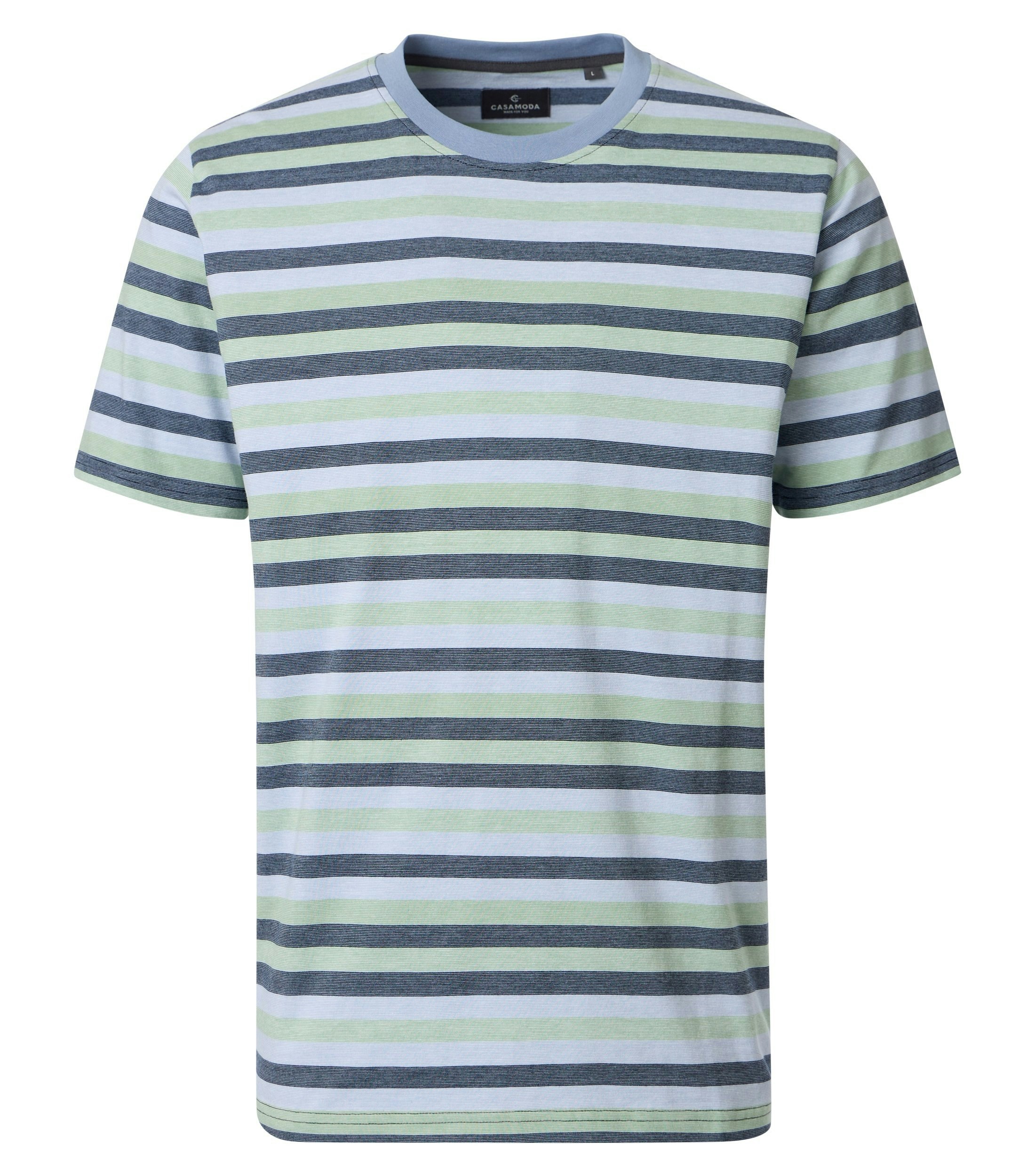T-Shirt im gestreiften Muster in der Farbe Helltürkis