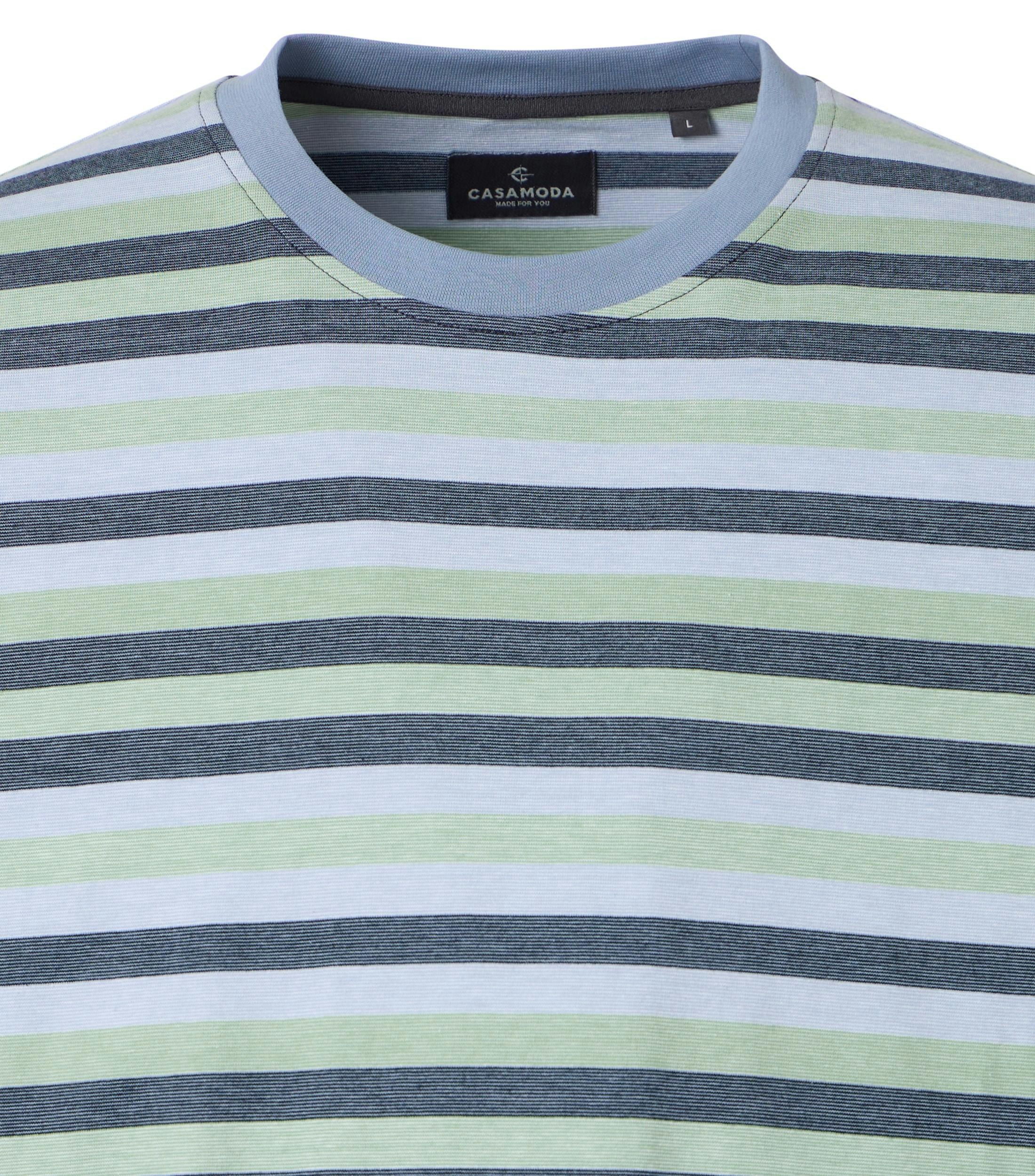 T-Shirt im gestreiften Muster in der Farbe Helltürkis