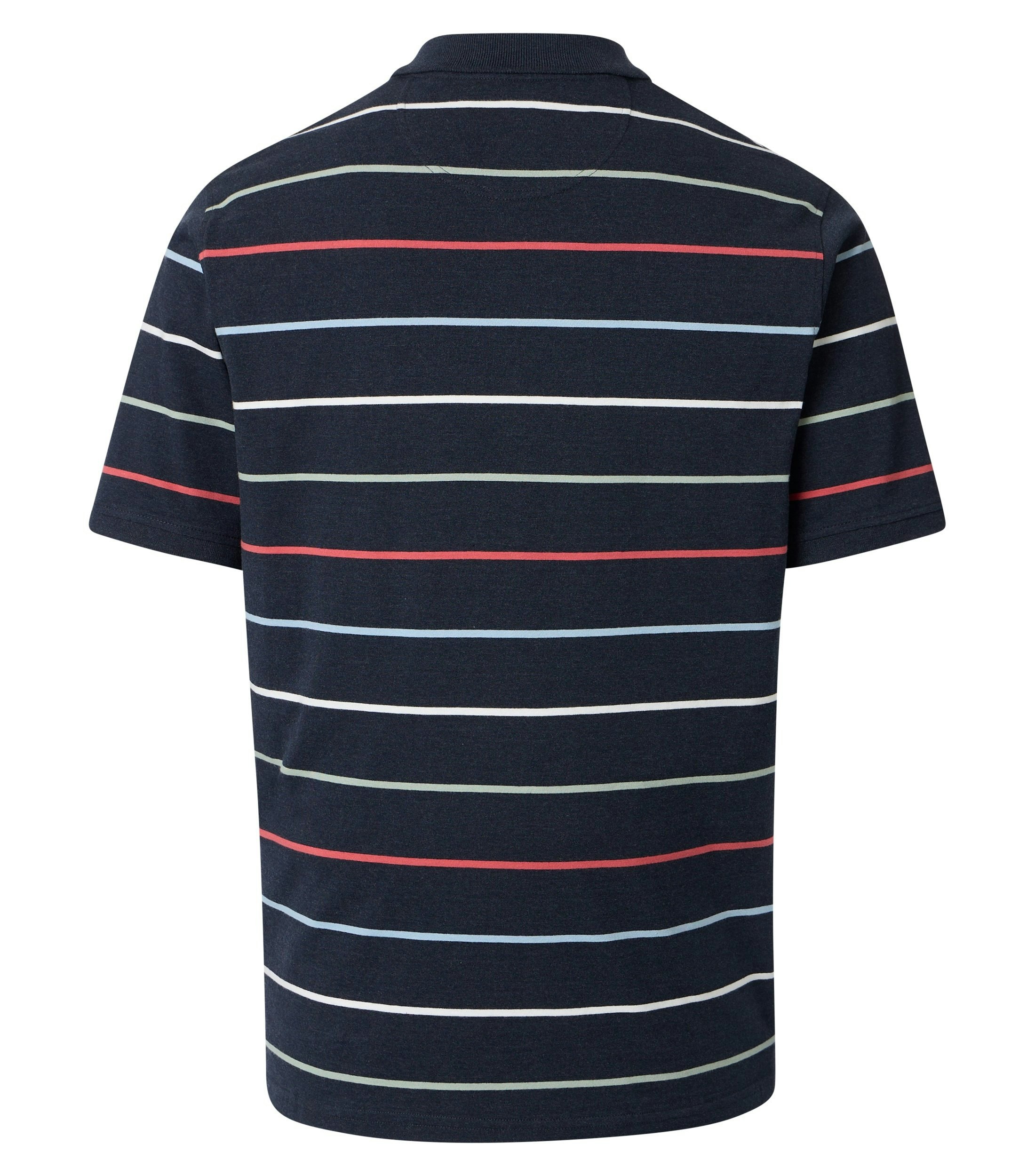 Polo-Shirt im gestreiften Muster in der Farbe Dunkelblau