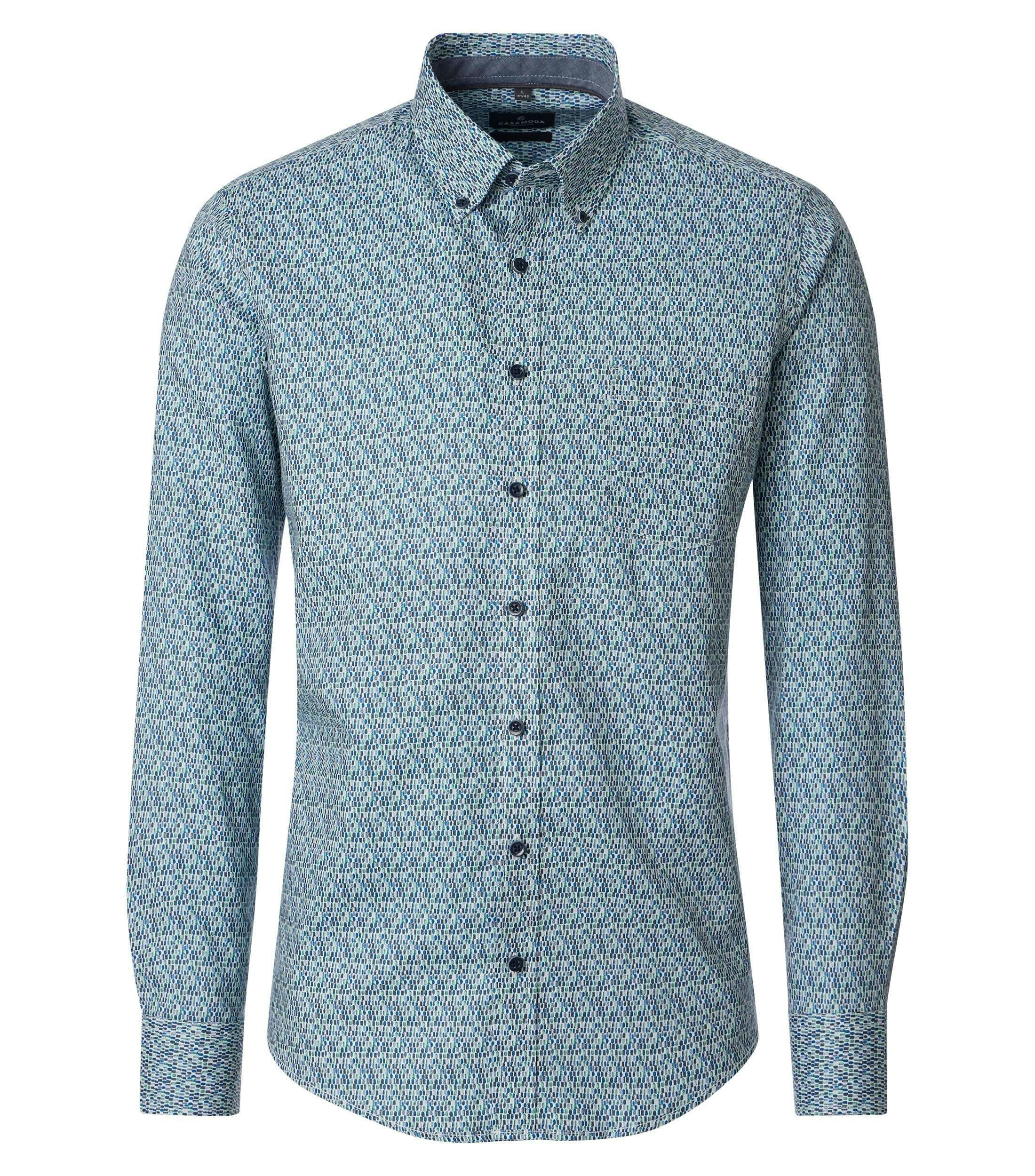 Freizeithemd im Print-Muster in der Farbe Blau