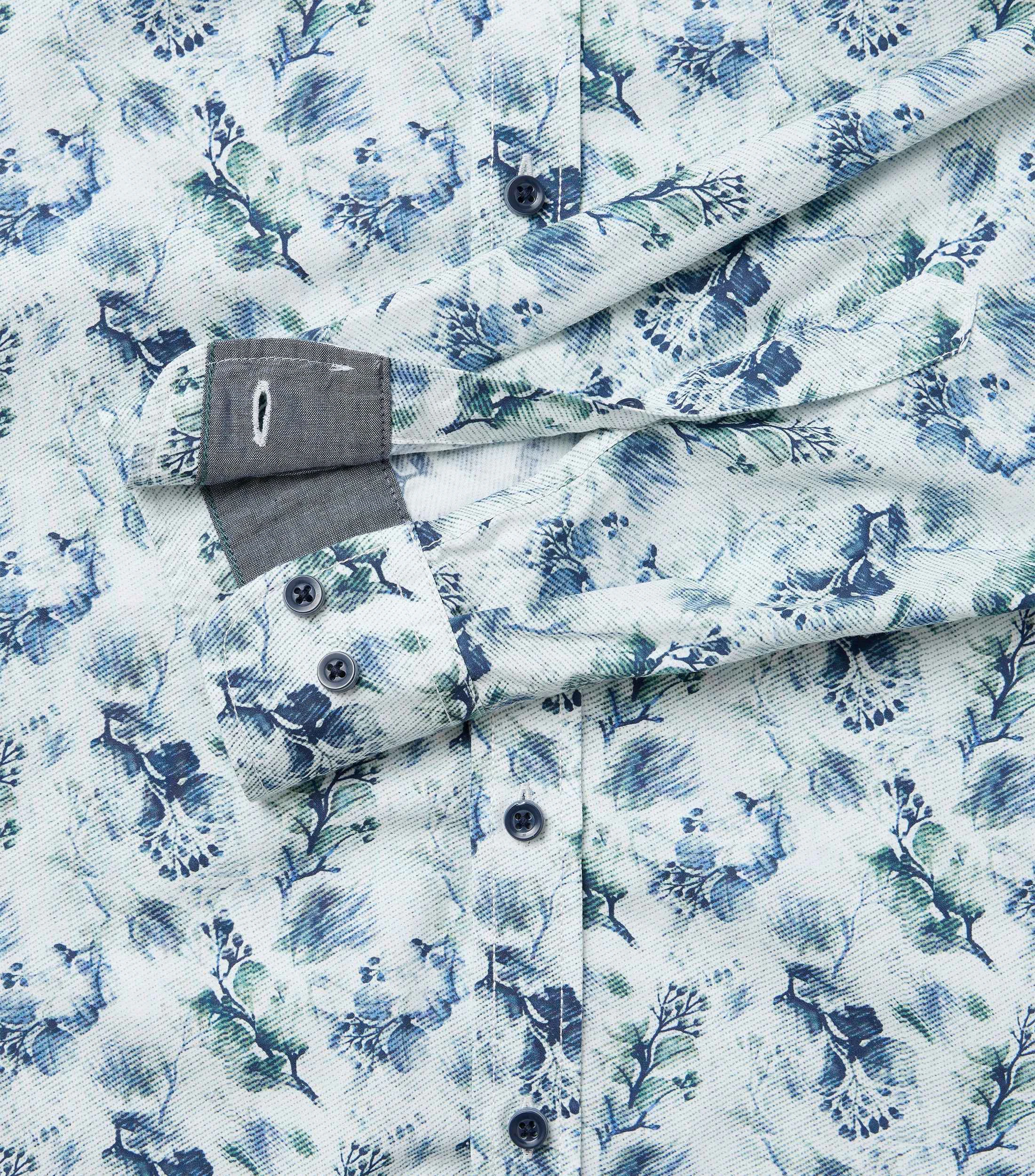 Freizeithemd im Print-Muster in der Farbe Blau