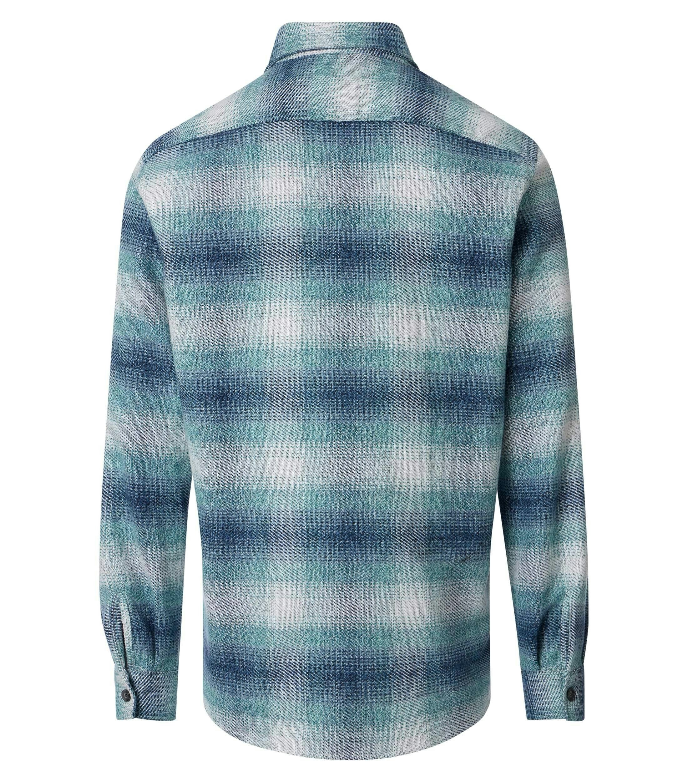 Hemdjacke im karierten Muster in der Farbe Blau