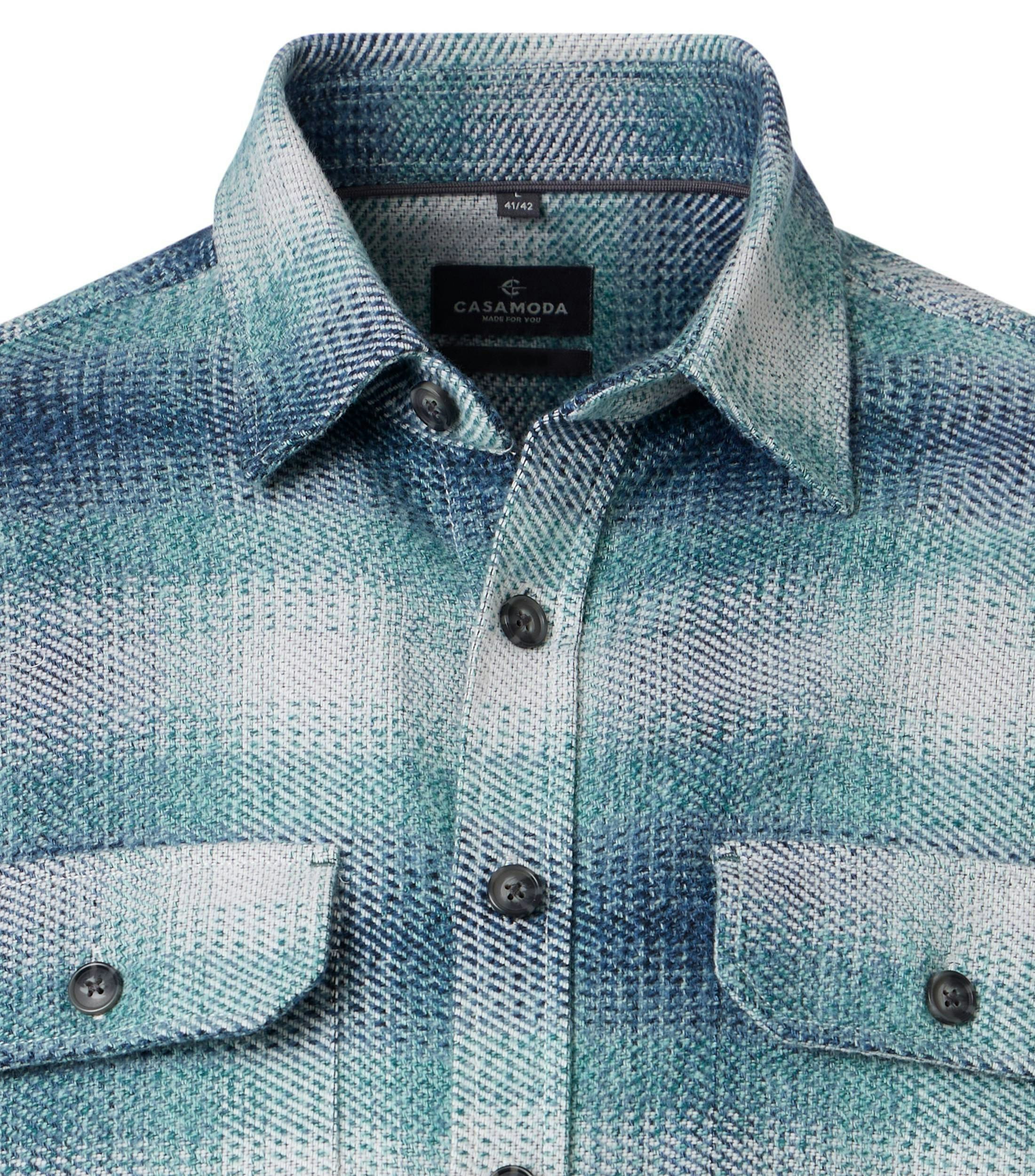 Hemdjacke im karierten Muster in der Farbe Blau