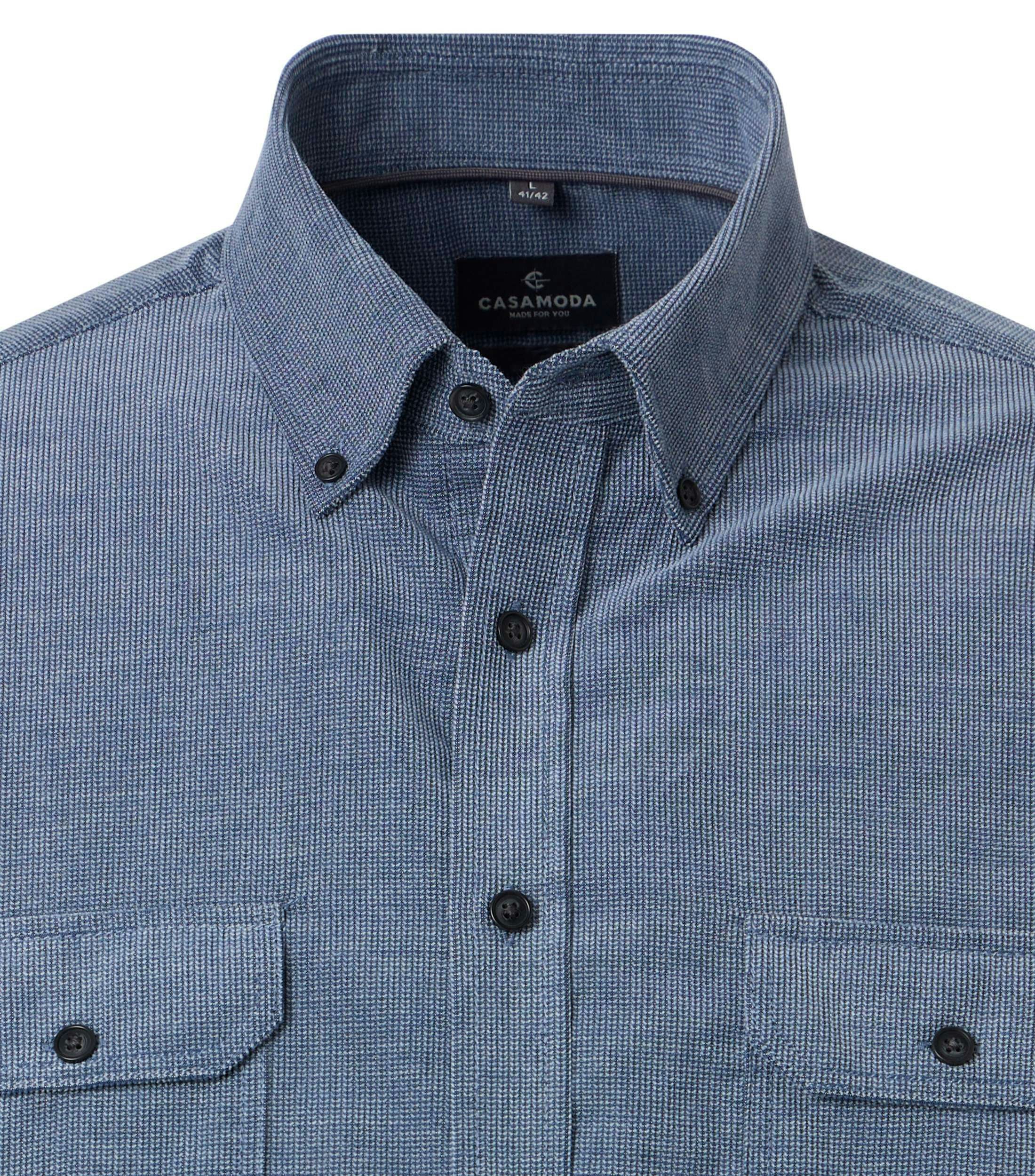 Freizeithemd im unifarbenen Design in der Farbe Blau