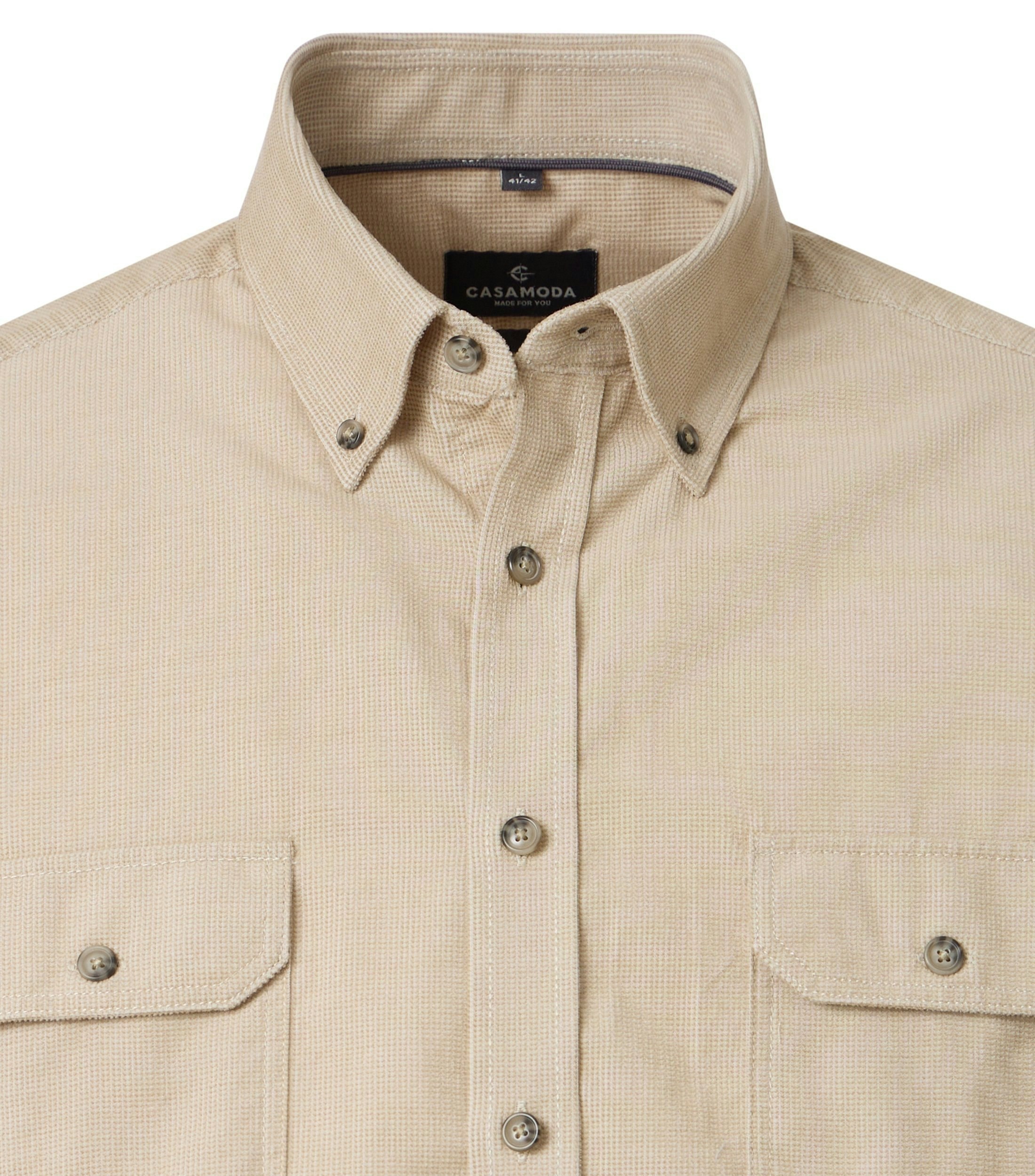 Freizeithemd im unifarbenen Design in der Farbe Beige