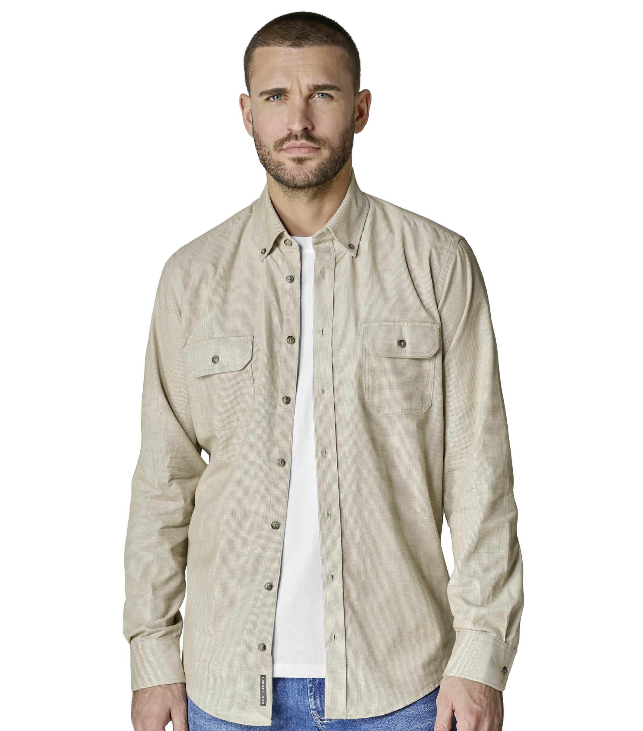 Freizeithemd im unifarbenen Design in der Farbe Beige