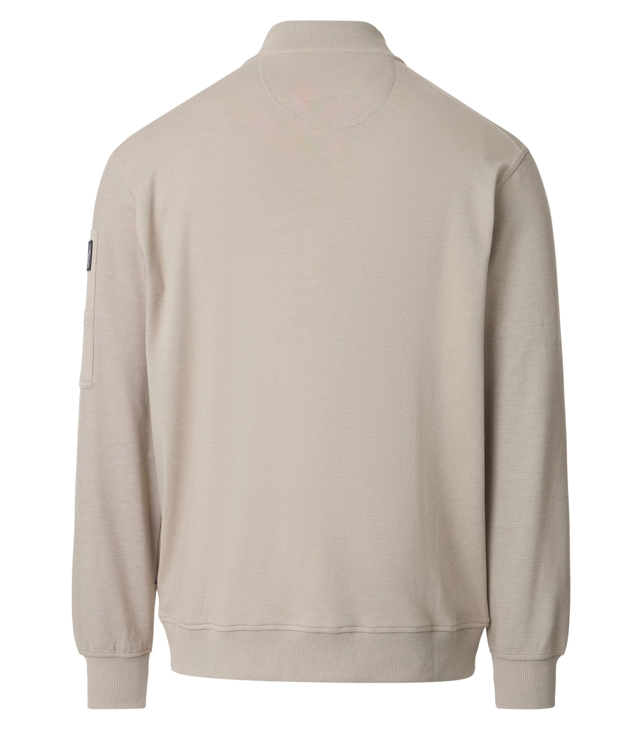 Sweatjacke im unifarbenen Design in der Farbe Beige