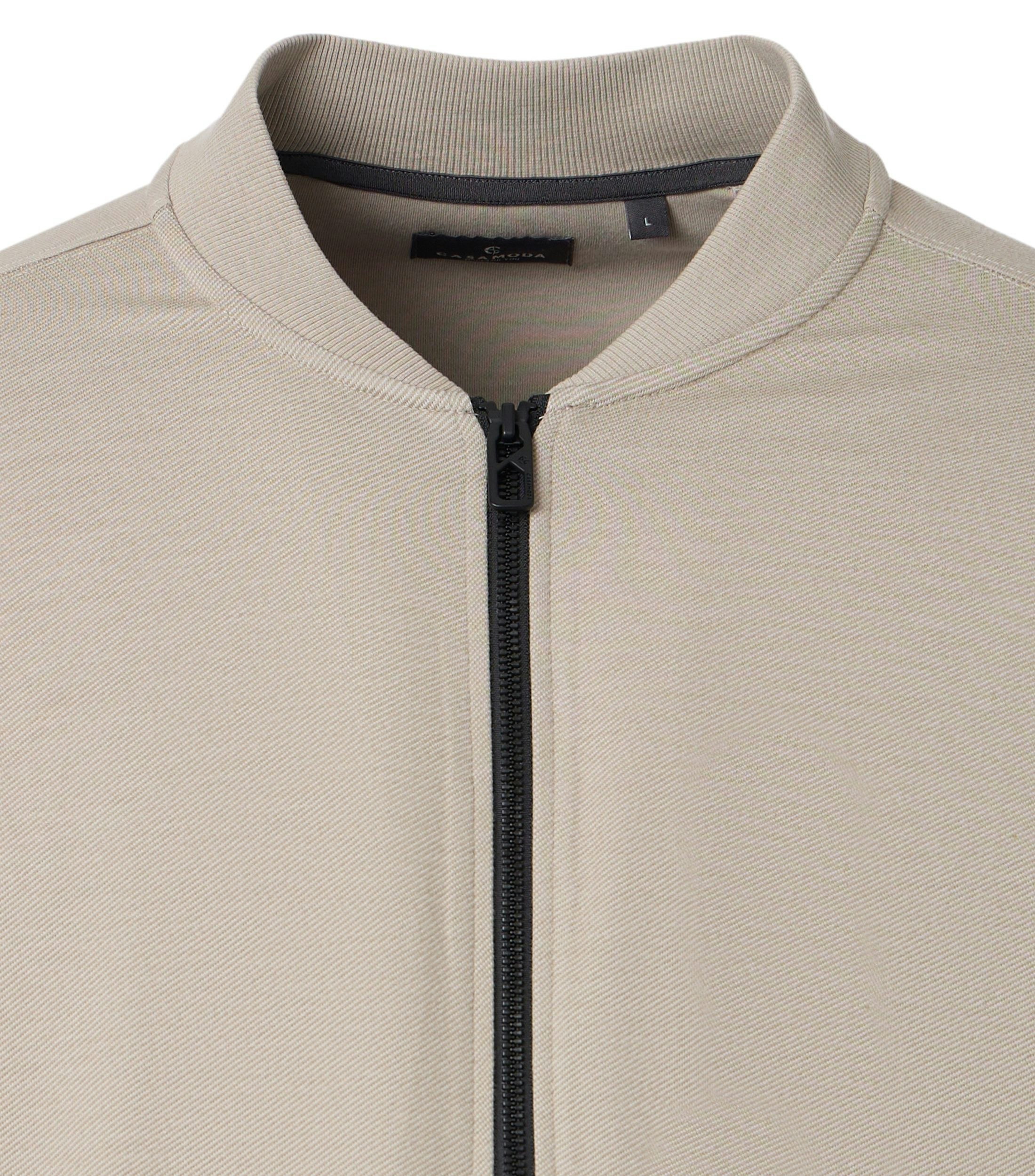 Sweatjacke im unifarbenen Design in der Farbe Beige