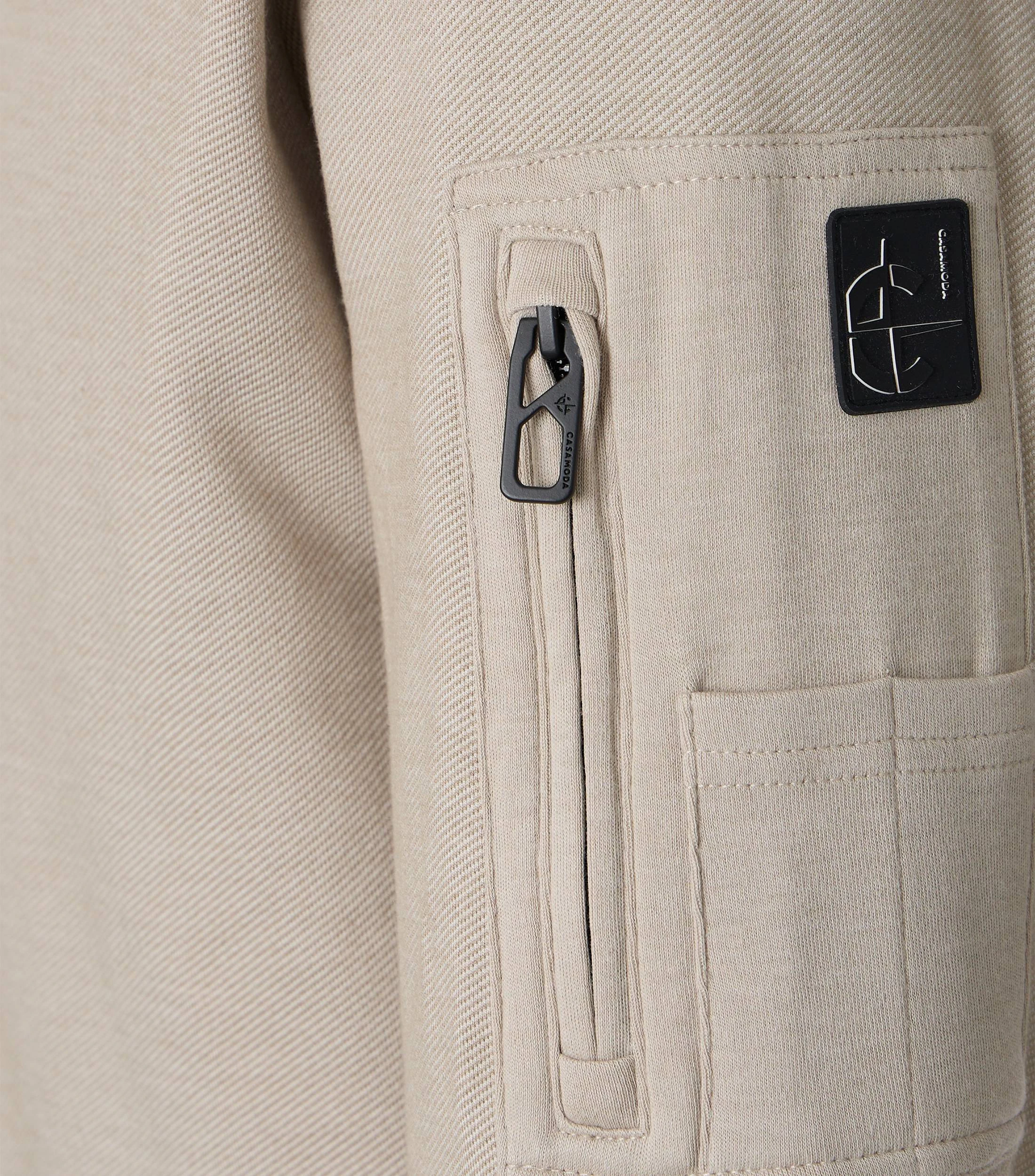 Sweatjacke im unifarbenen Design in der Farbe Beige