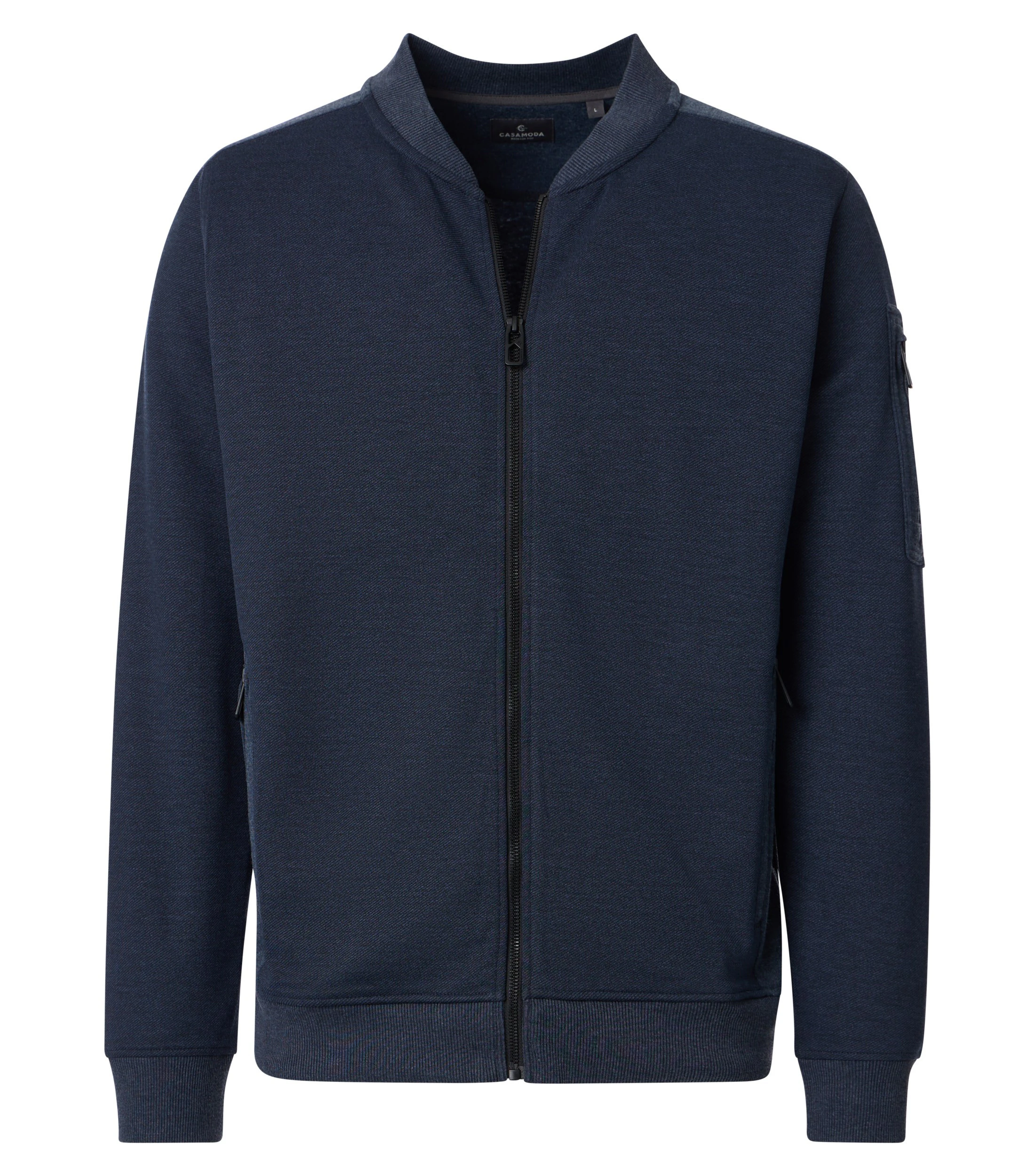 Sweatjacke im unifarbenen Design in der Farbe Dunkelblau