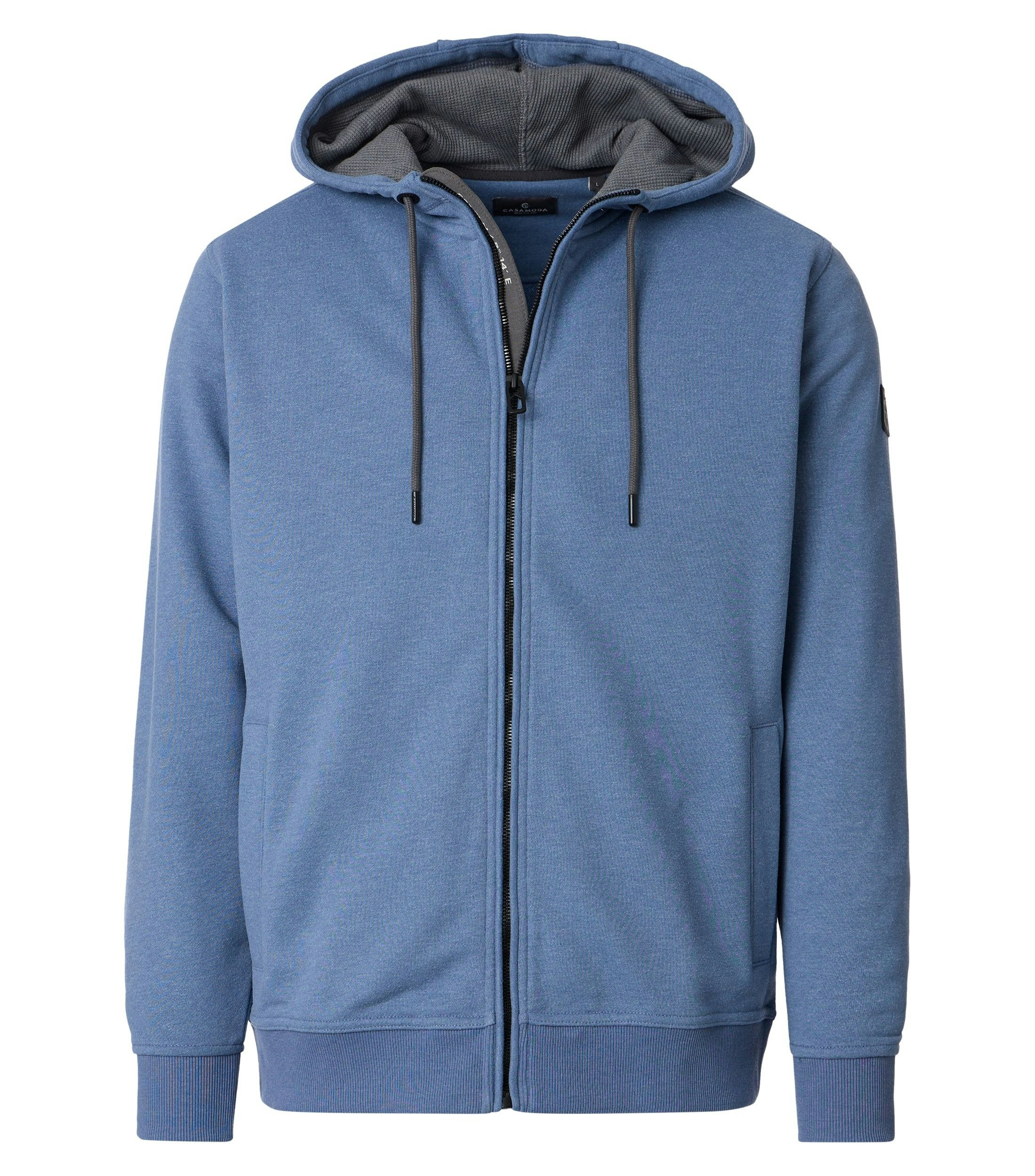 Sweatjacke im unifarbenen Design in der Farbe Blau