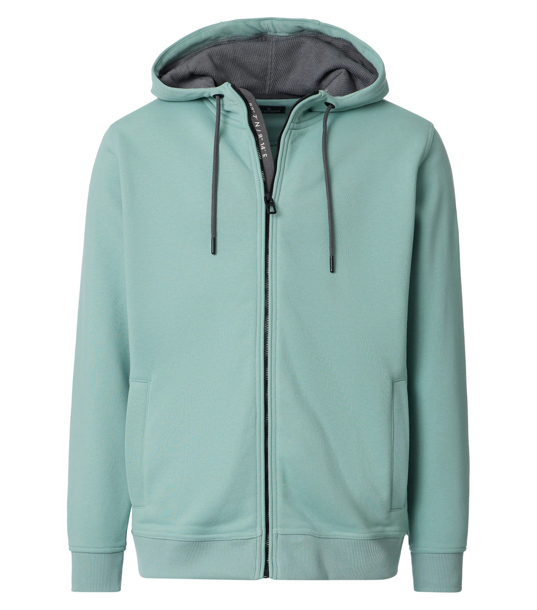Sweatjacke im unifarbenen Design in der Farbe Türkis