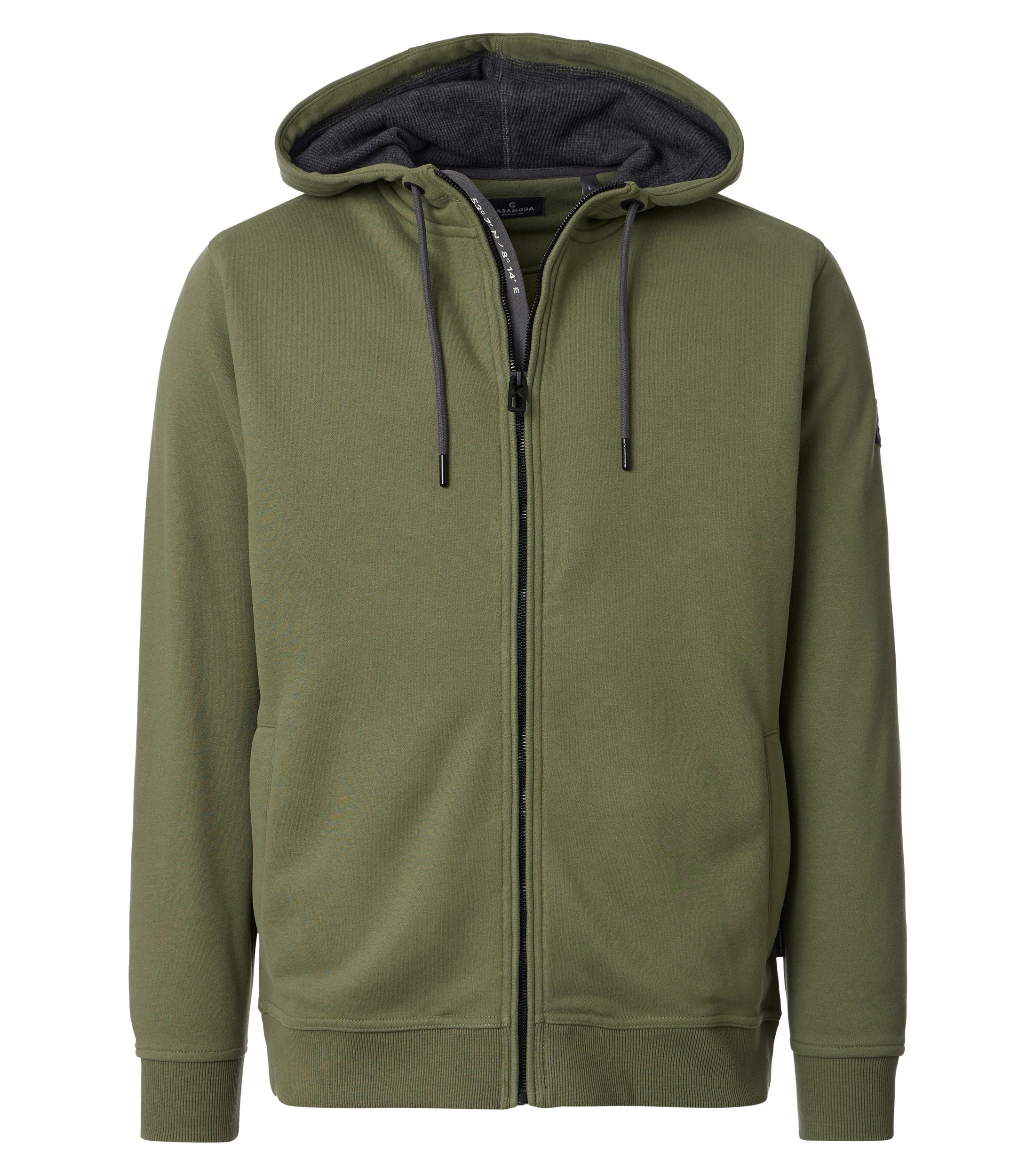 Sweatjacke im unifarbenen Design in der Farbe Grün
