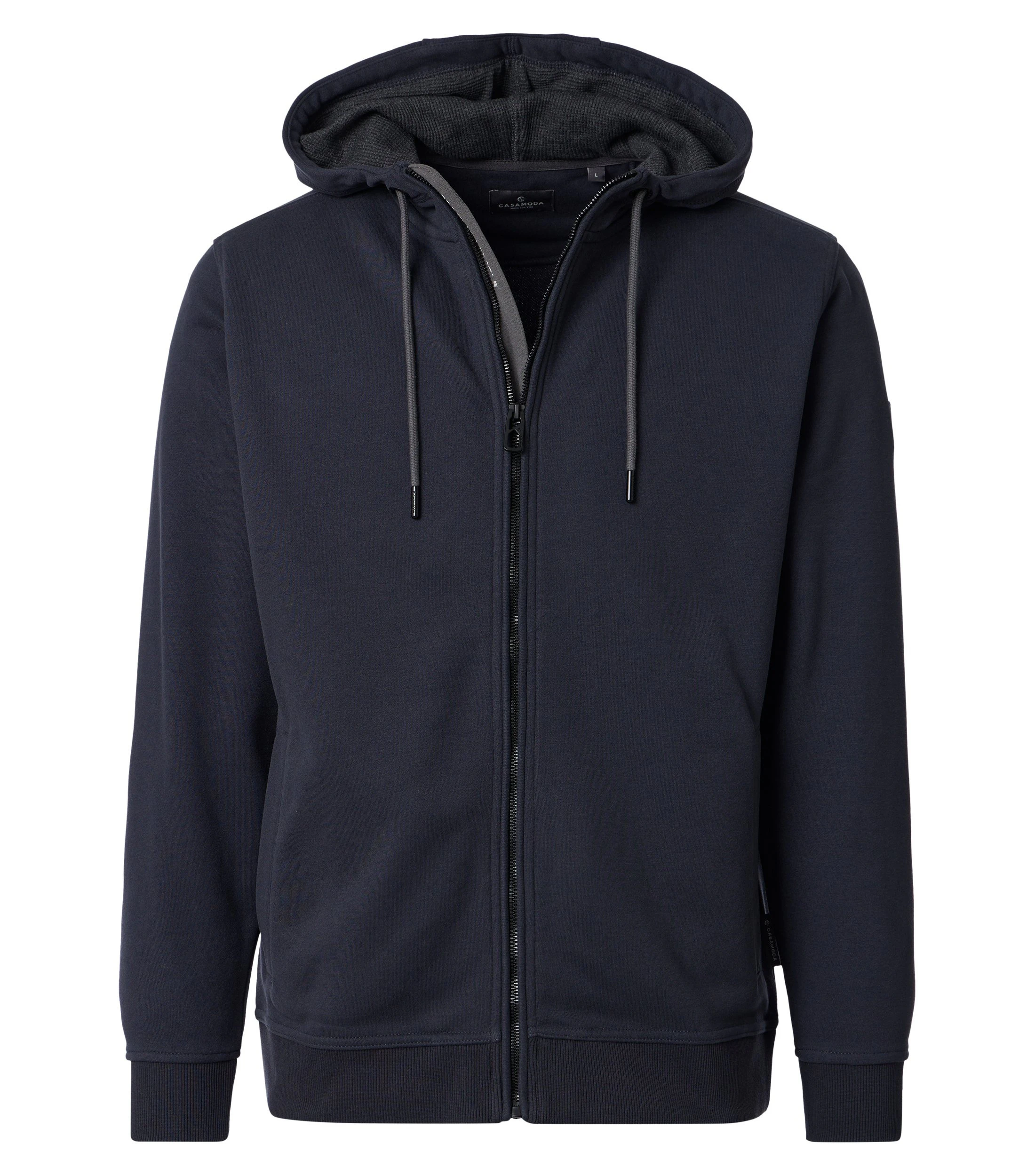 Sweatjacke im unifarbenen Design in der Farbe Dunkelblau