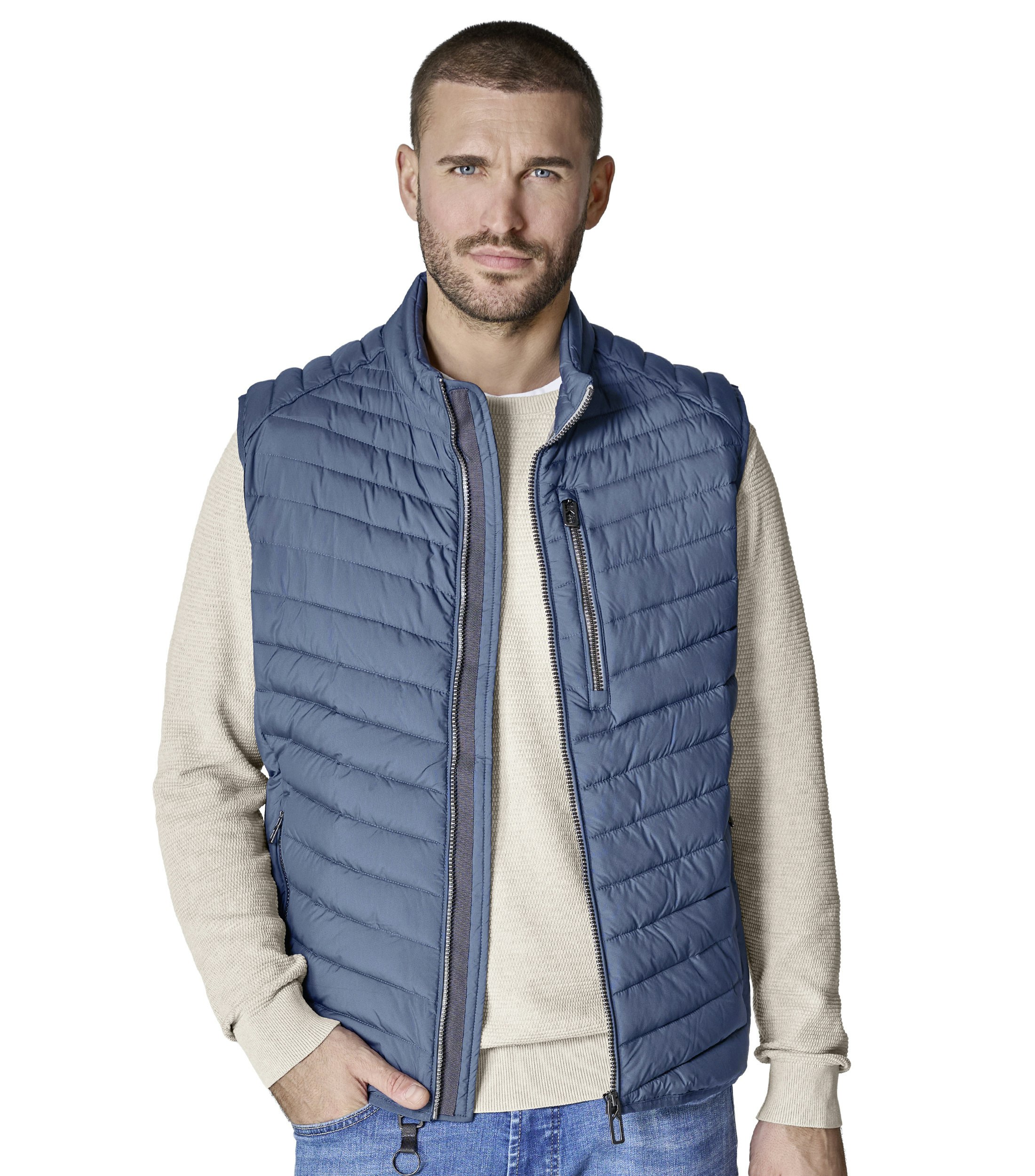 Weste im unifarbenen Design in der Farbe Blau