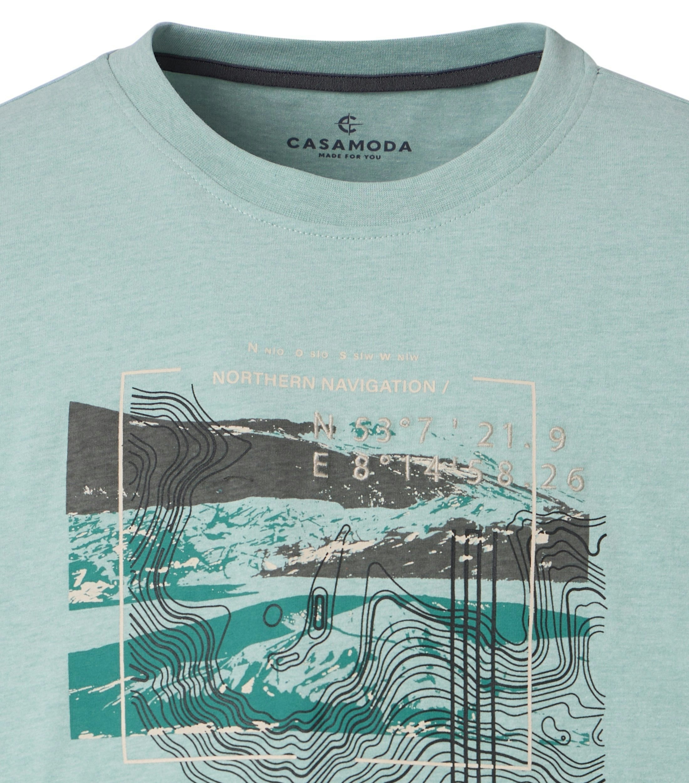 T-Shirt im Print-Muster in der Farbe Türkis