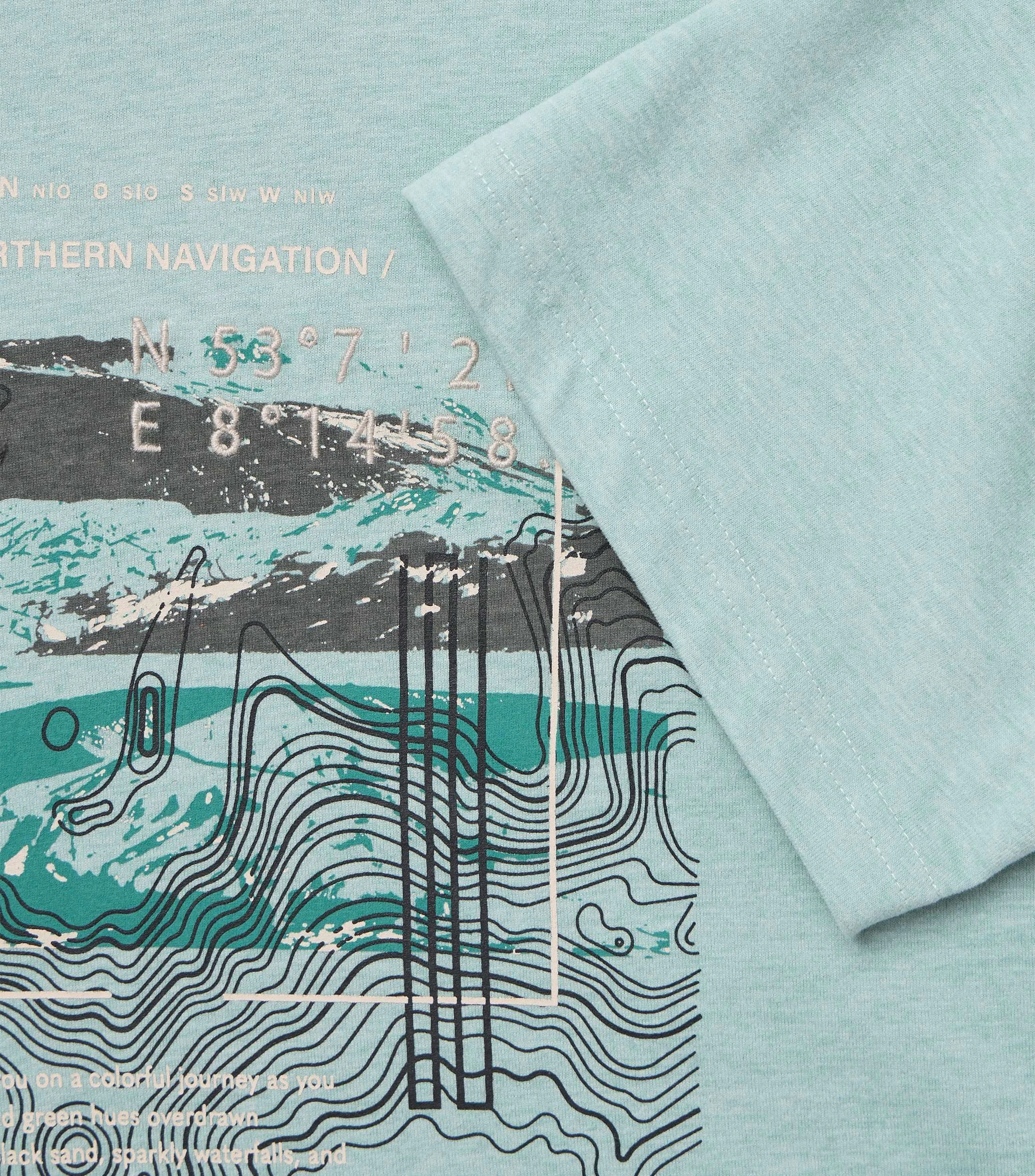T-Shirt im Print-Muster in der Farbe Türkis
