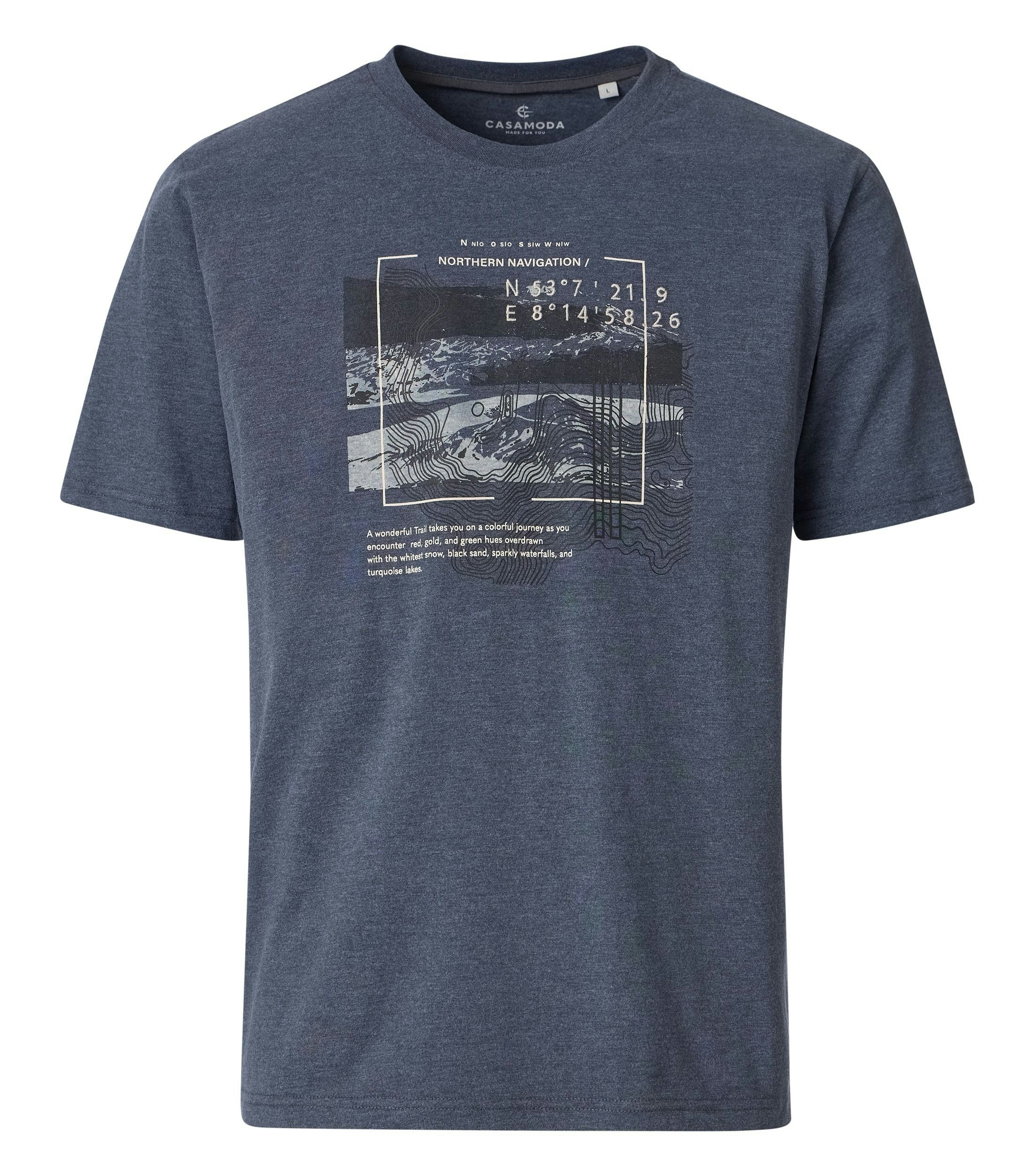T-Shirt im Print-Muster in der Farbe Dunkelblau