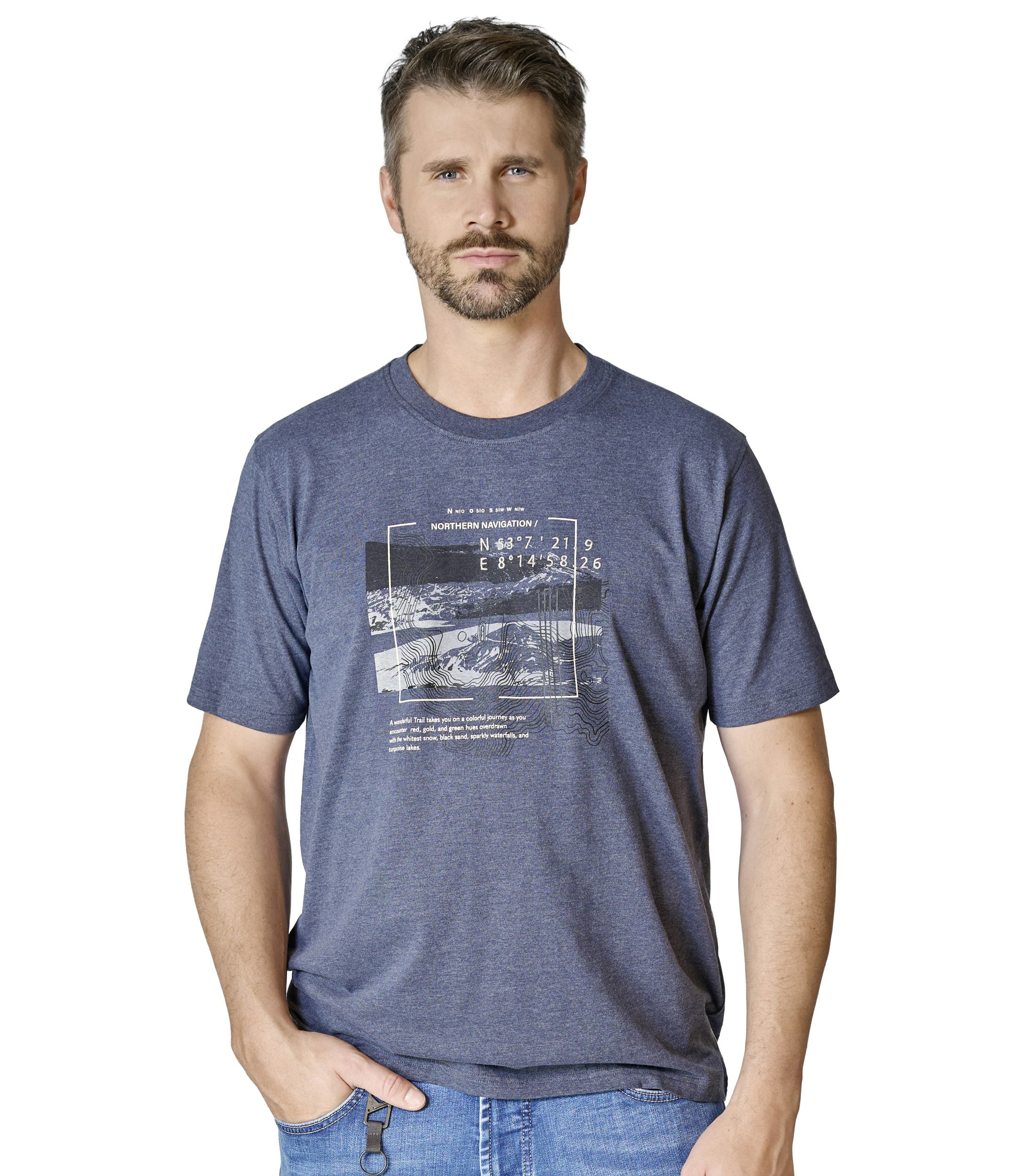 T-Shirt im Print-Muster in der Farbe Dunkelblau