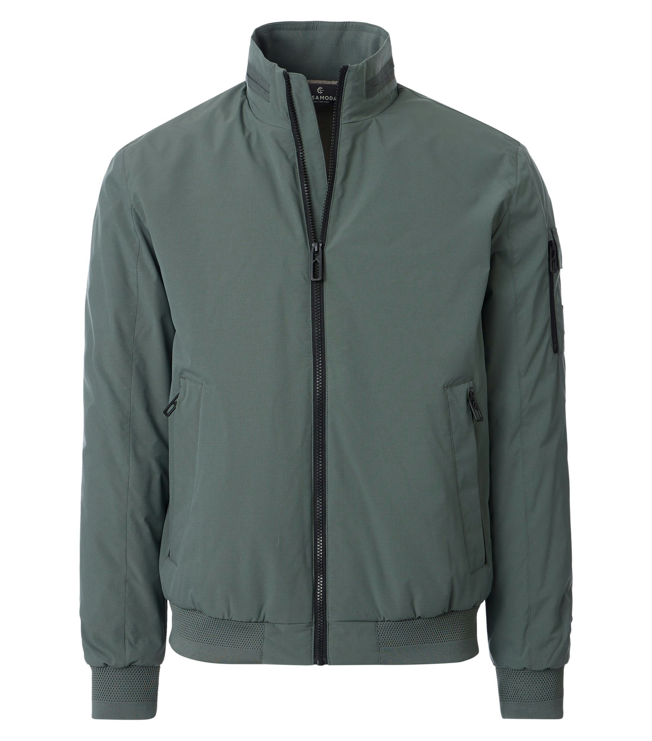 Jacke im unifarbenen Design in der Farbe Eukalyptus