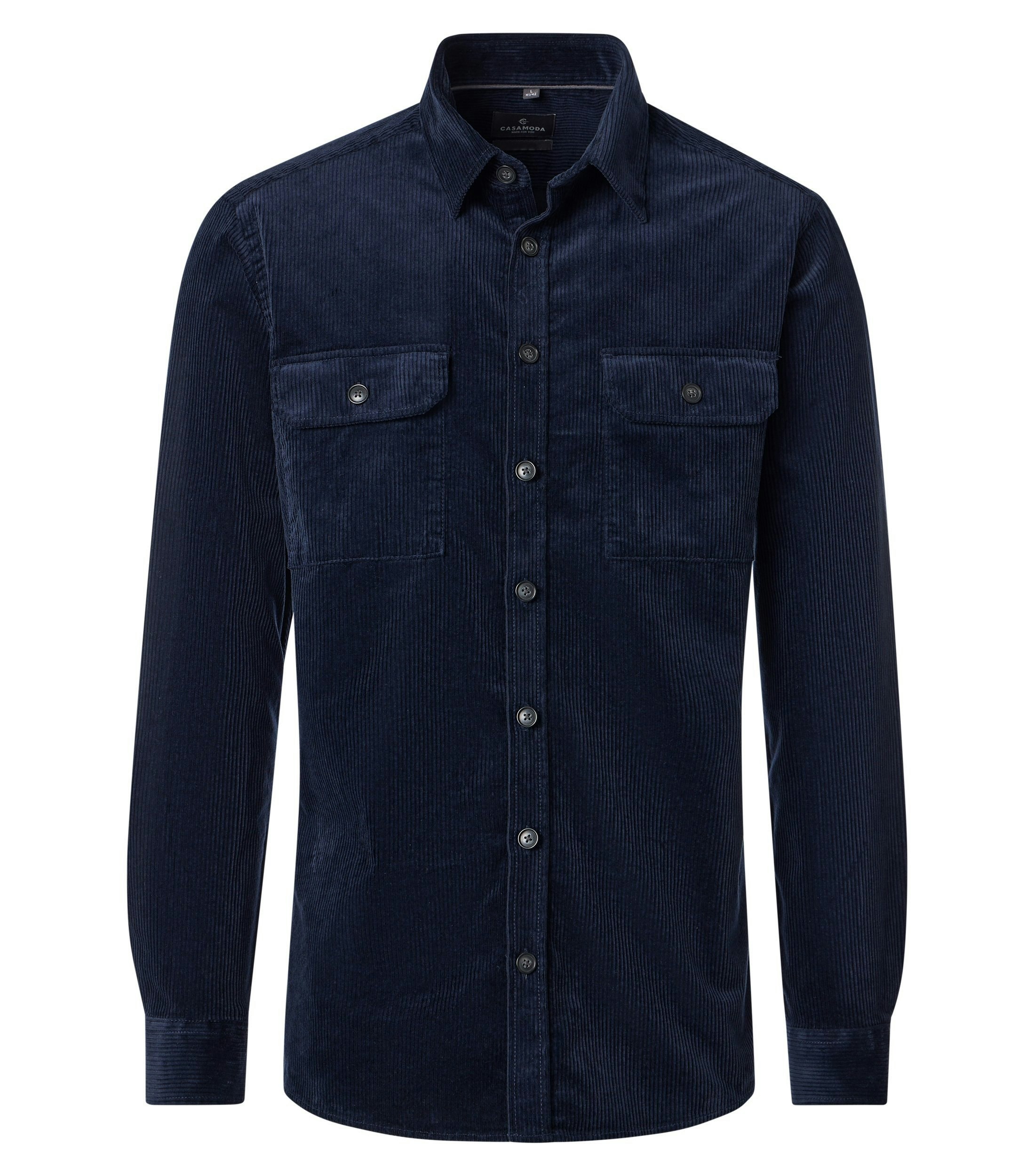 Hemdjacke im unifarbenen Design in der Farbe Blau