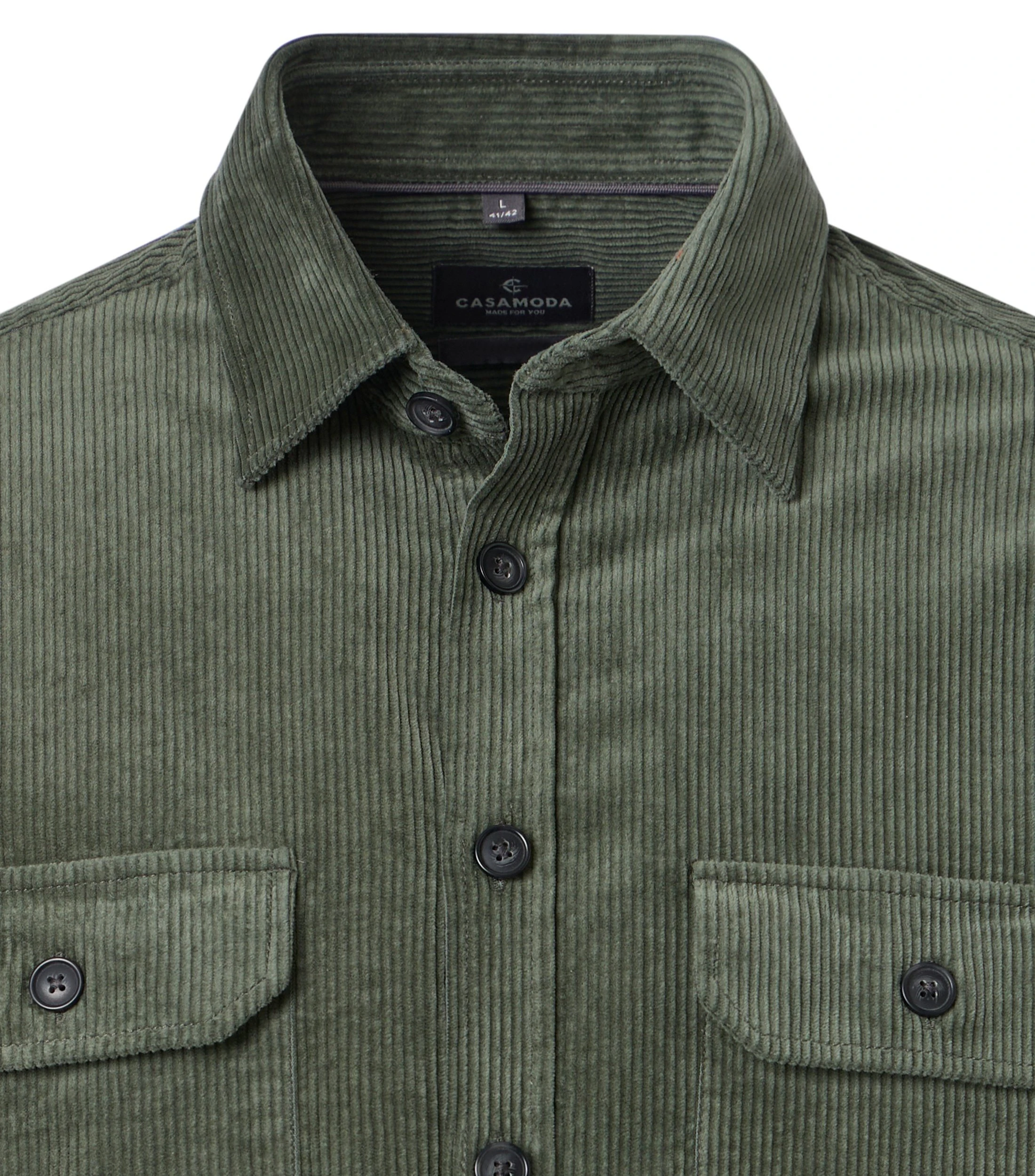 Hemdjacke im unifarbenen Design in der Farbe Grün