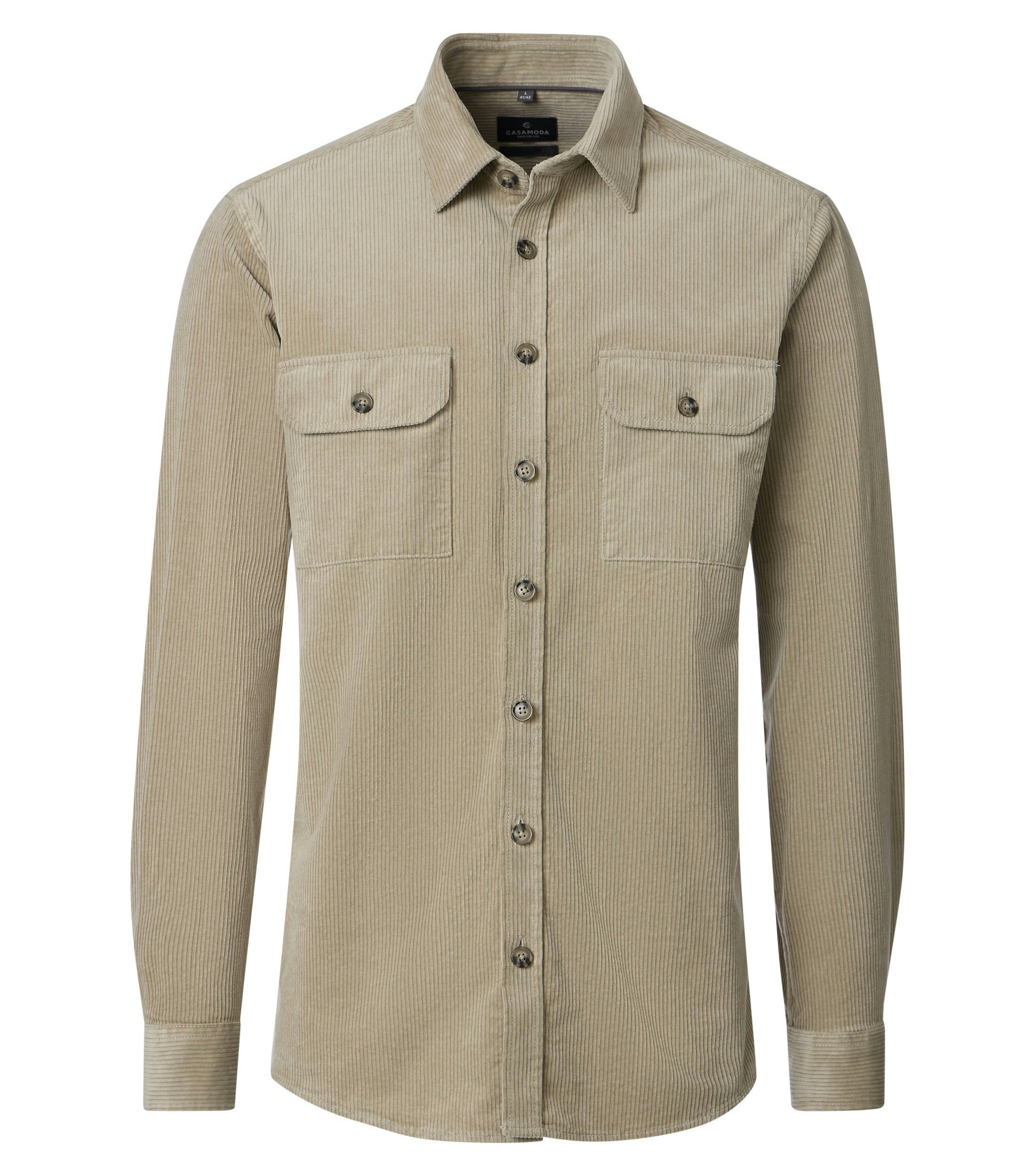 Hemdjacke im unifarbenen Design in der Farbe Beige