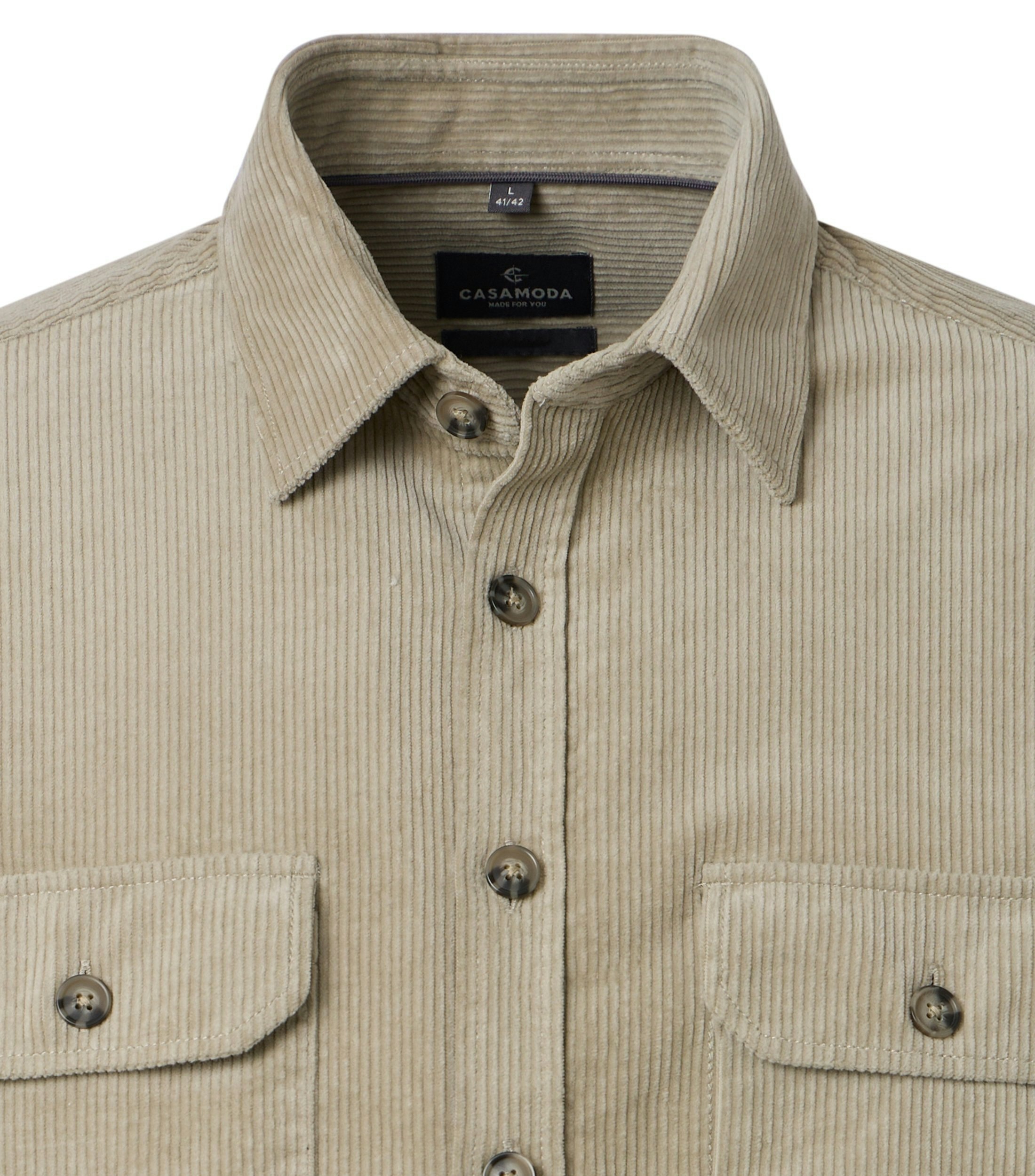 Hemdjacke im unifarbenen Design in der Farbe Beige