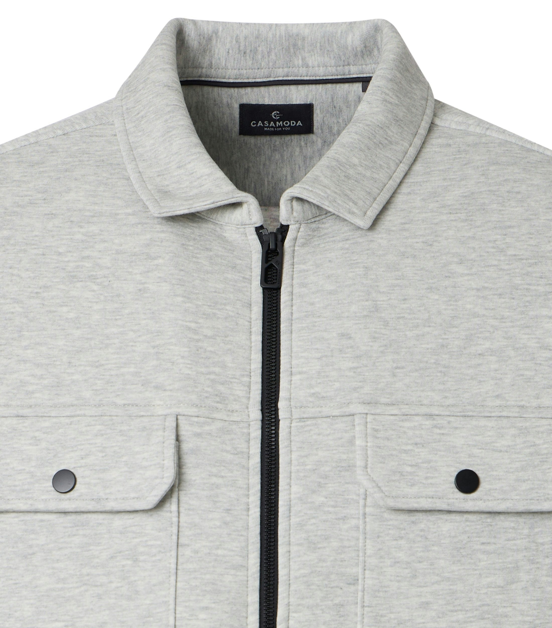 Hemdjacke im unifarbenen Design in der Farbe Grau