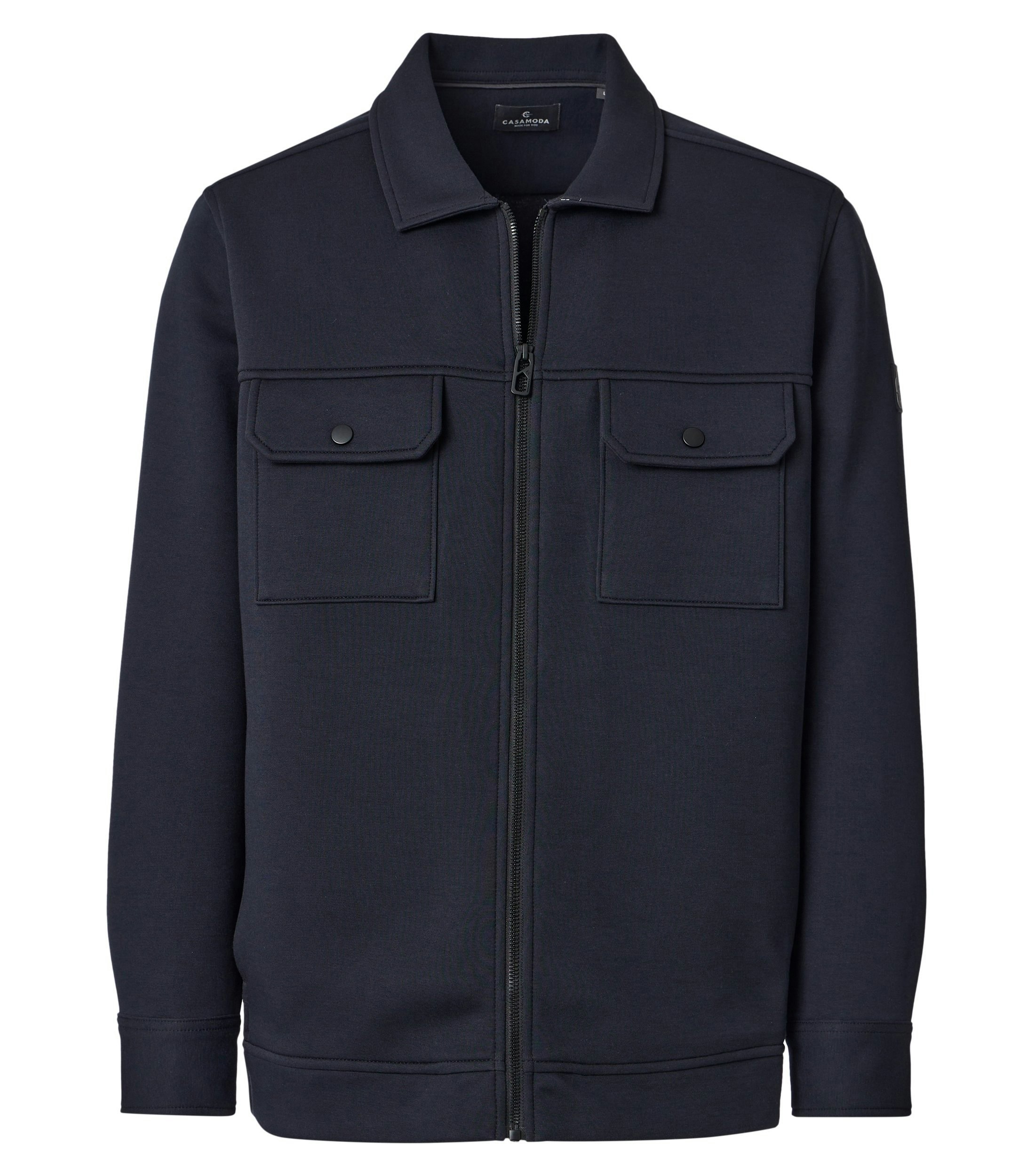Hemdjacke im unifarbenen Design in der Farbe Dunkelblau