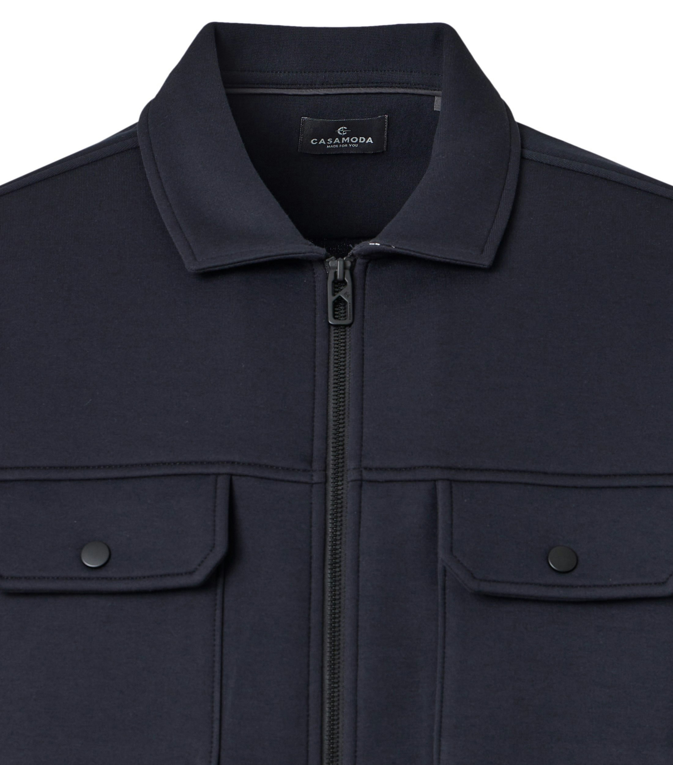 Hemdjacke im unifarbenen Design in der Farbe Dunkelblau