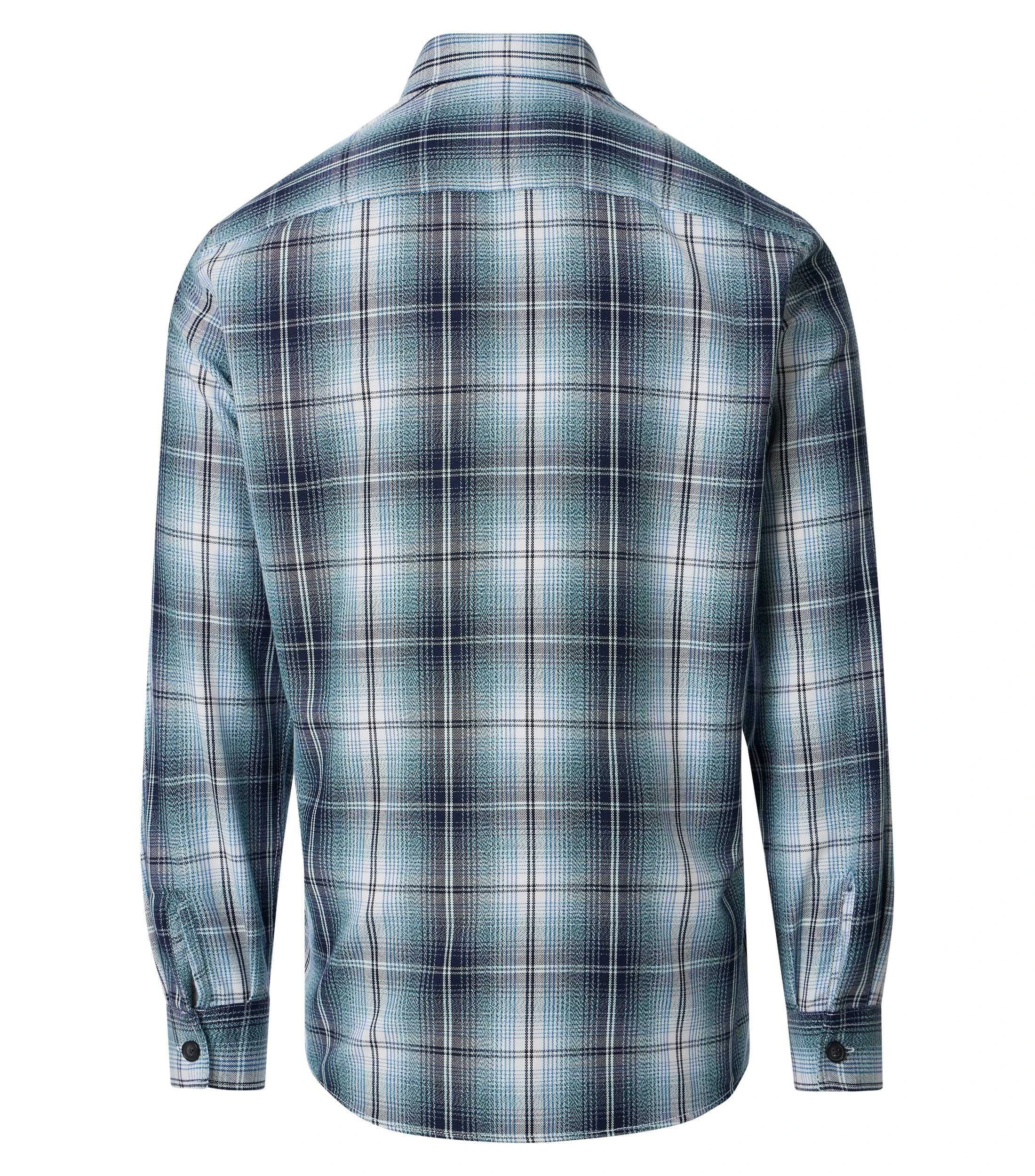 Hemdjacke im karierten Muster in der Farbe Blau