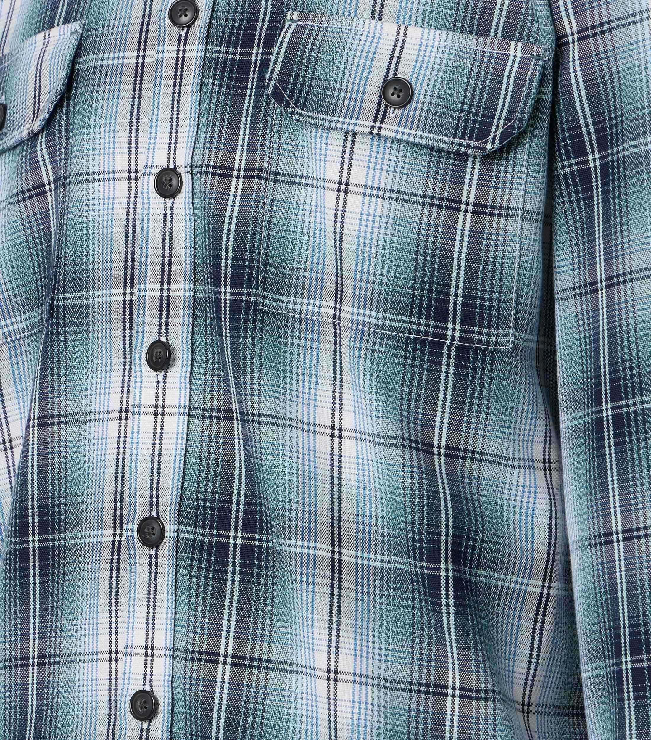 Hemdjacke im karierten Muster in der Farbe Blau