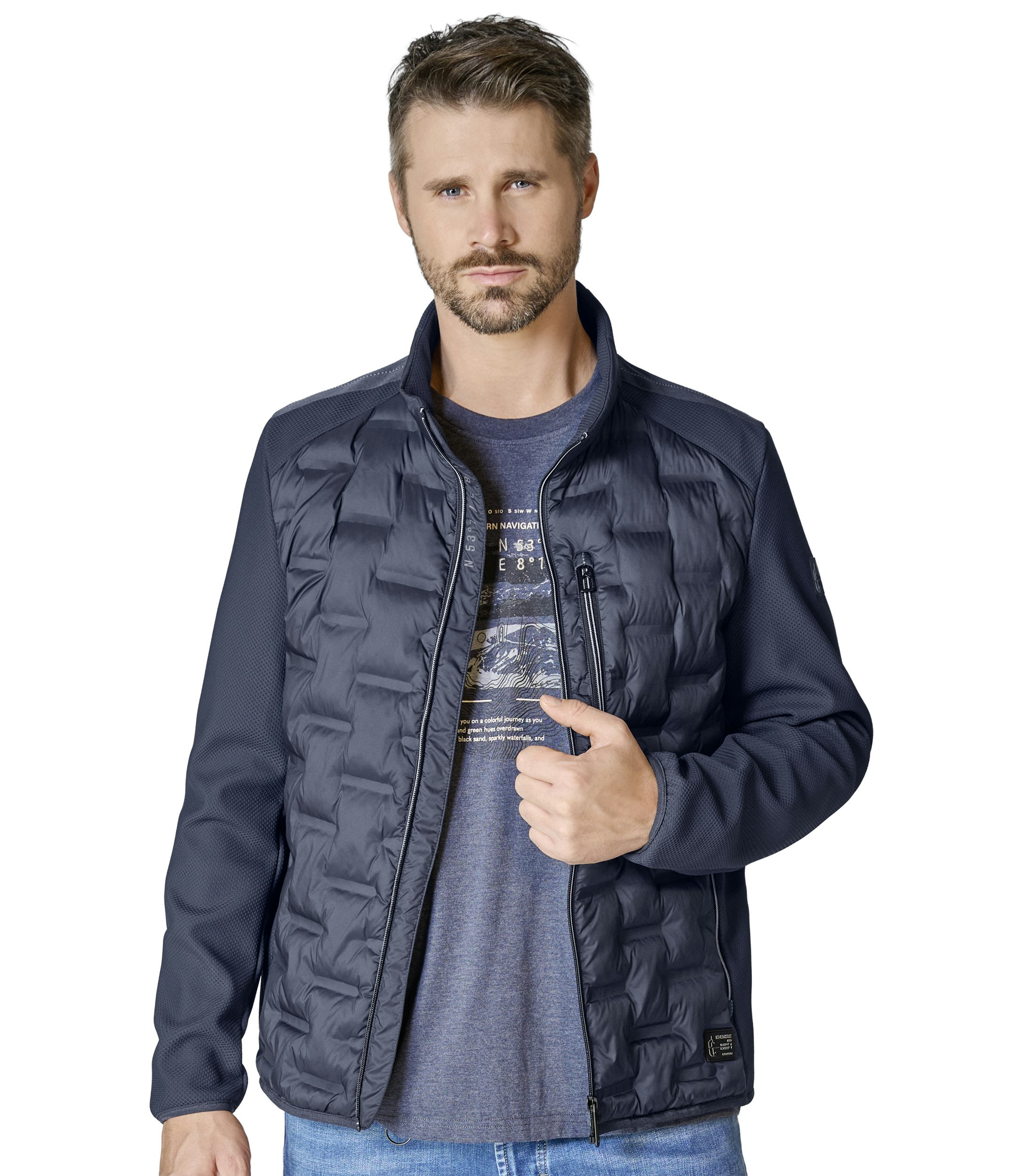 Jacke im unifarbenen Design in der Farbe Dunkelblau