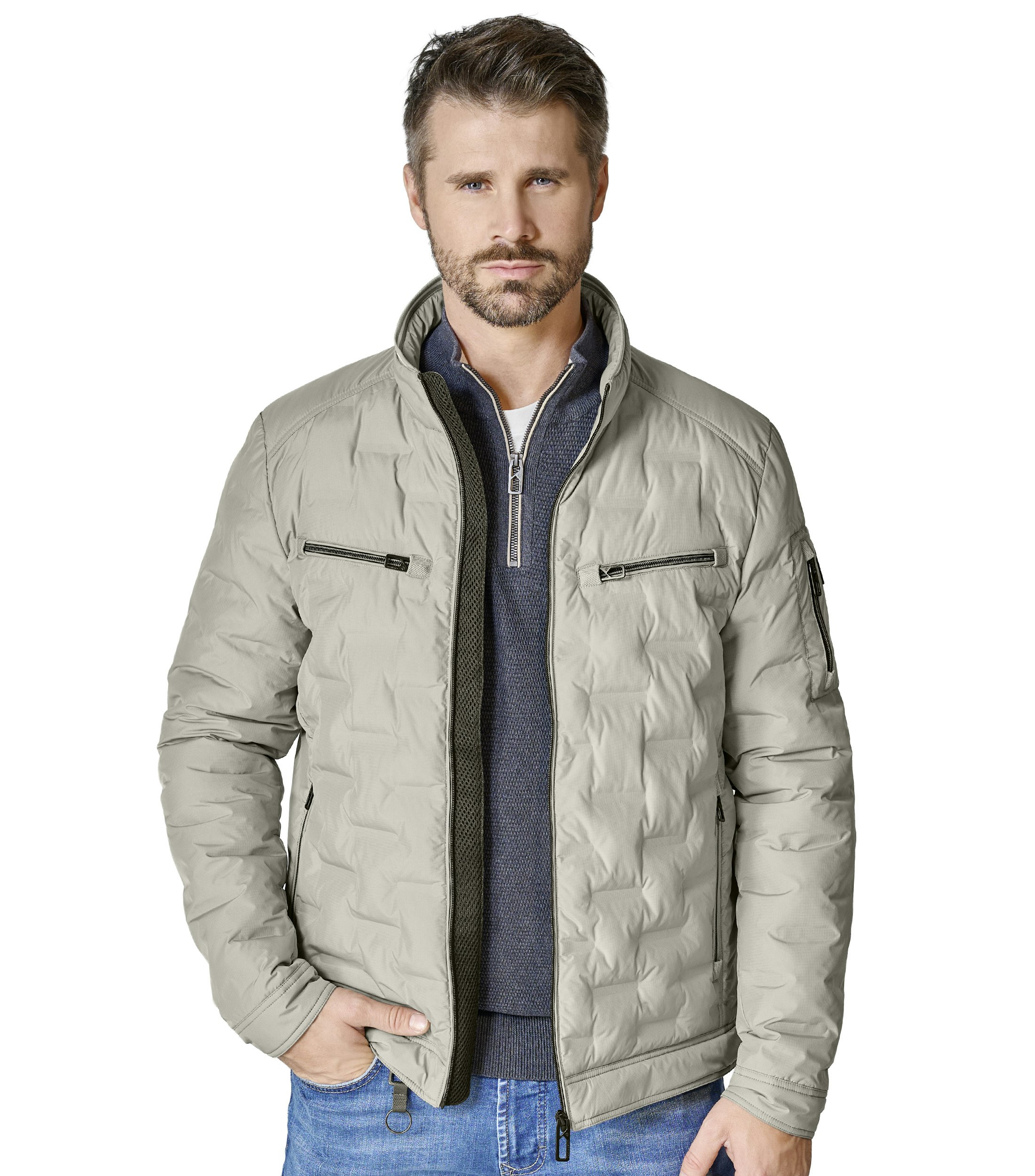 Jacke im unifarbenen Design in der Farbe Grau