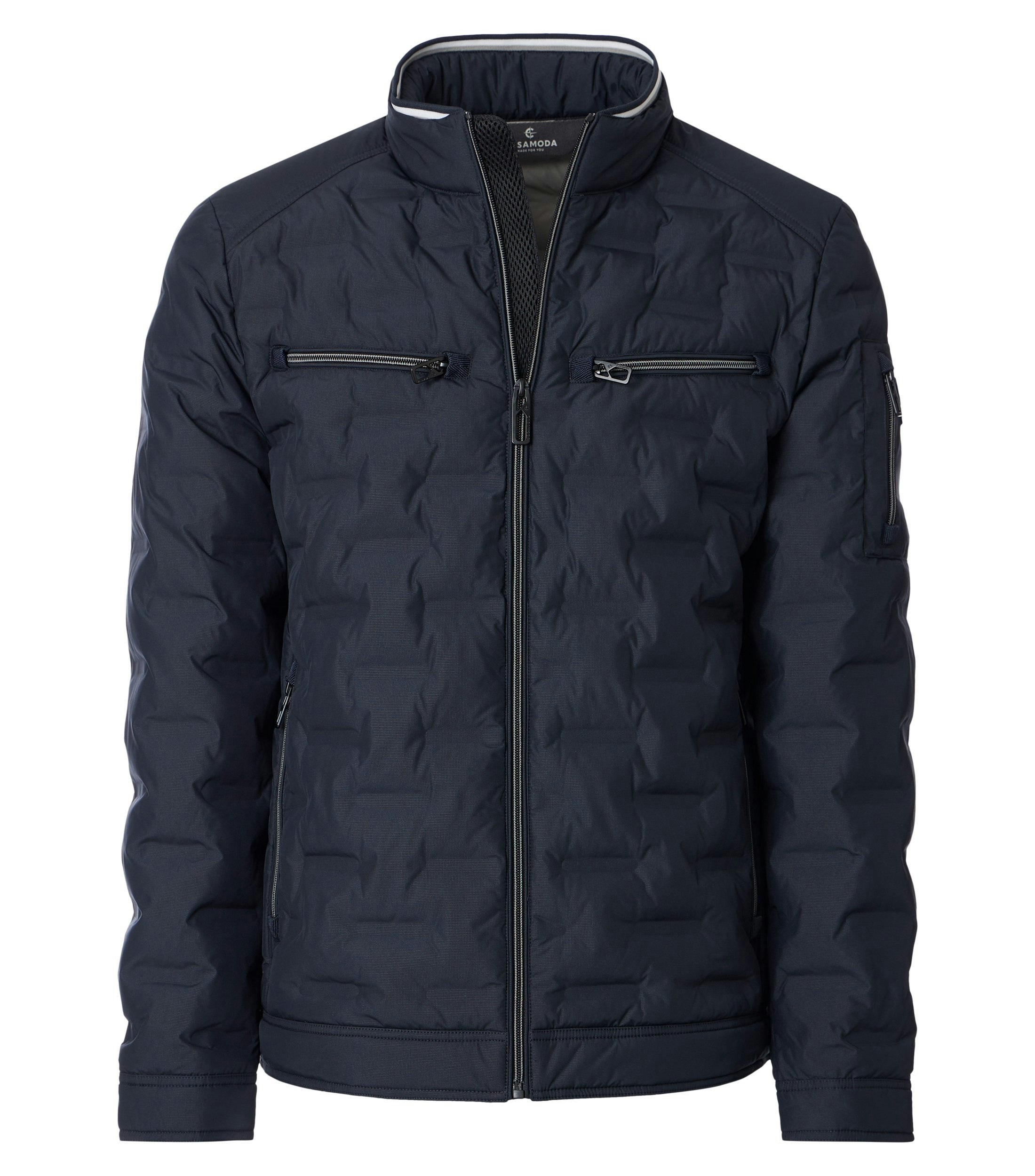 Jacke im unifarbenen Design in der Farbe Dunkelblau