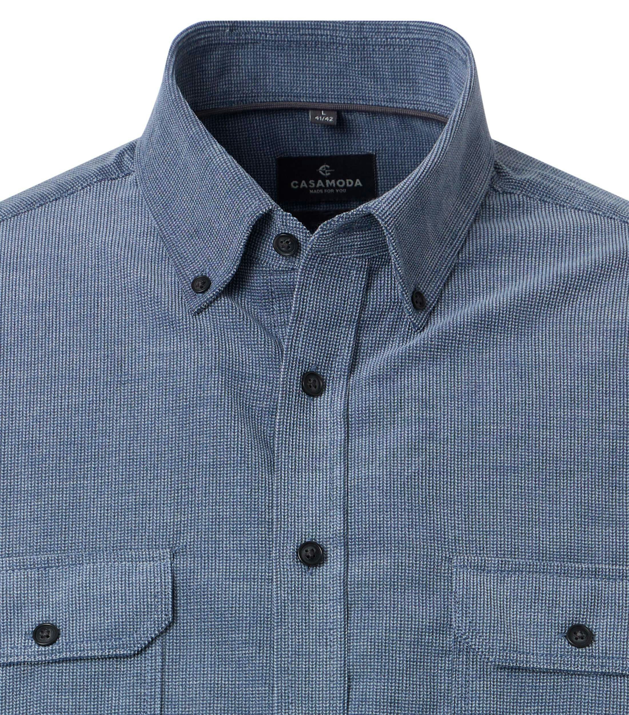 Freizeithemd im unifarbenen Design in der Farbe Blau