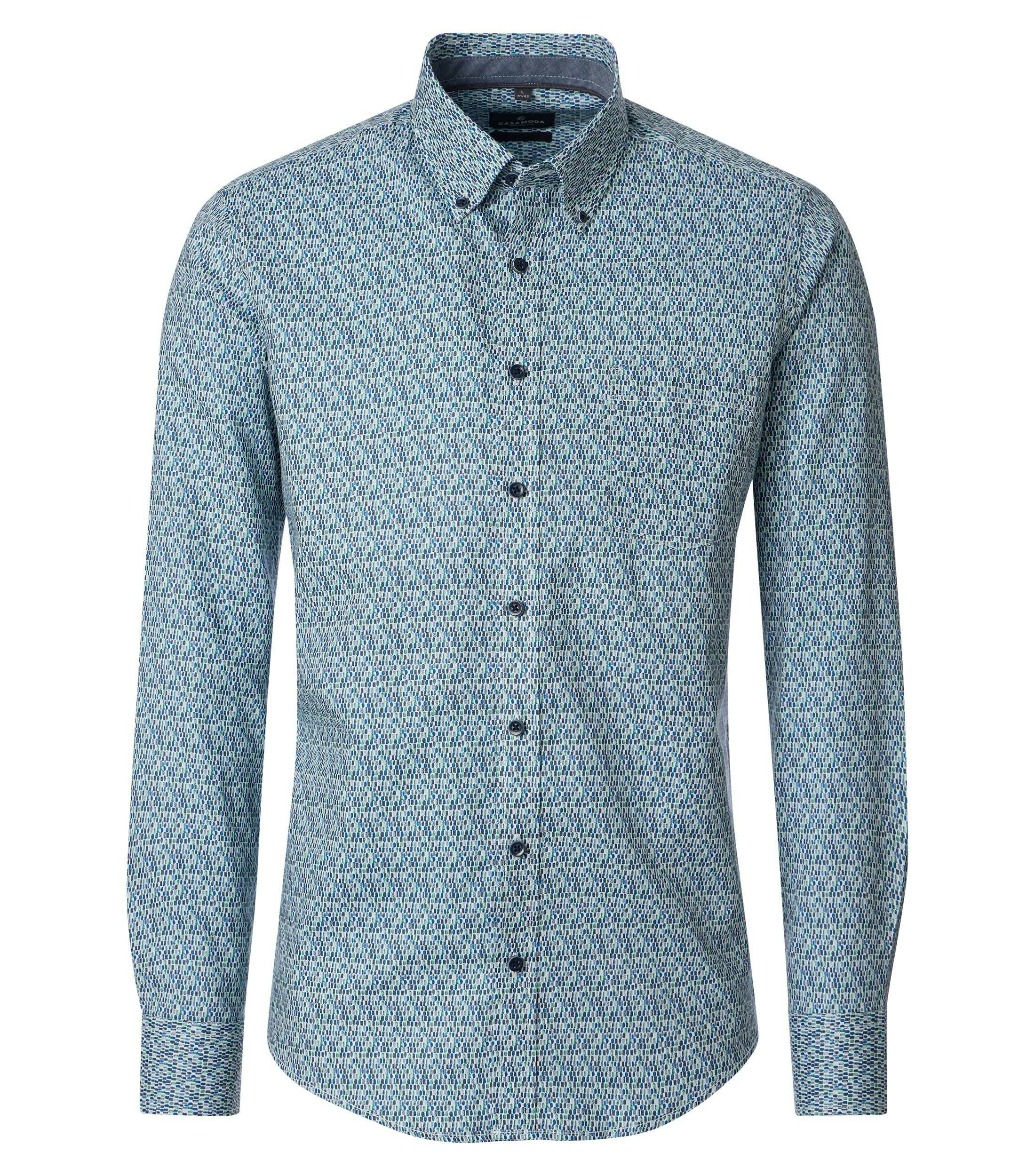 Freizeithemd im Print-Muster in der Farbe Blau