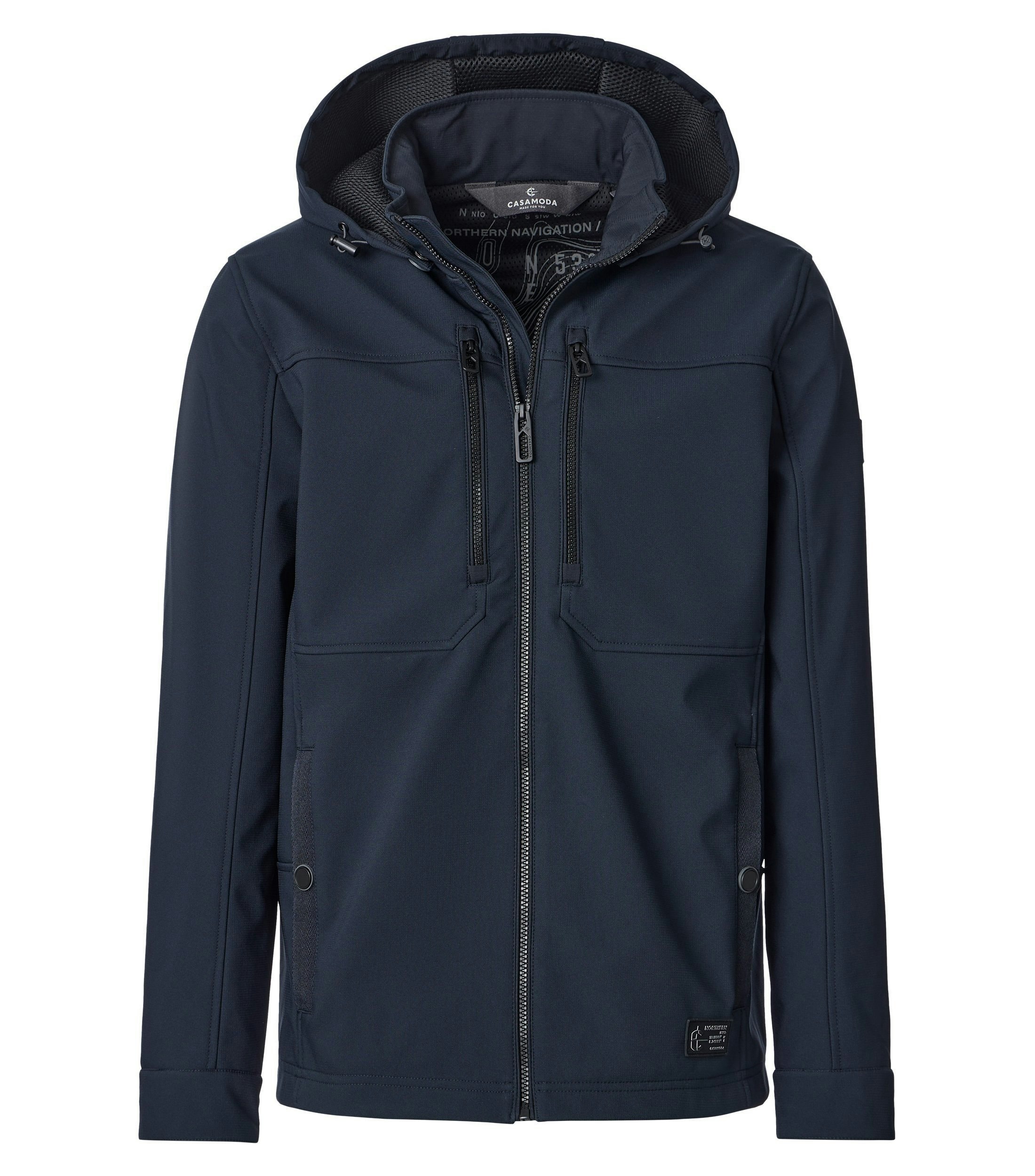Softshelljacke im unifarbenen Design in der Farbe Dunkelblau