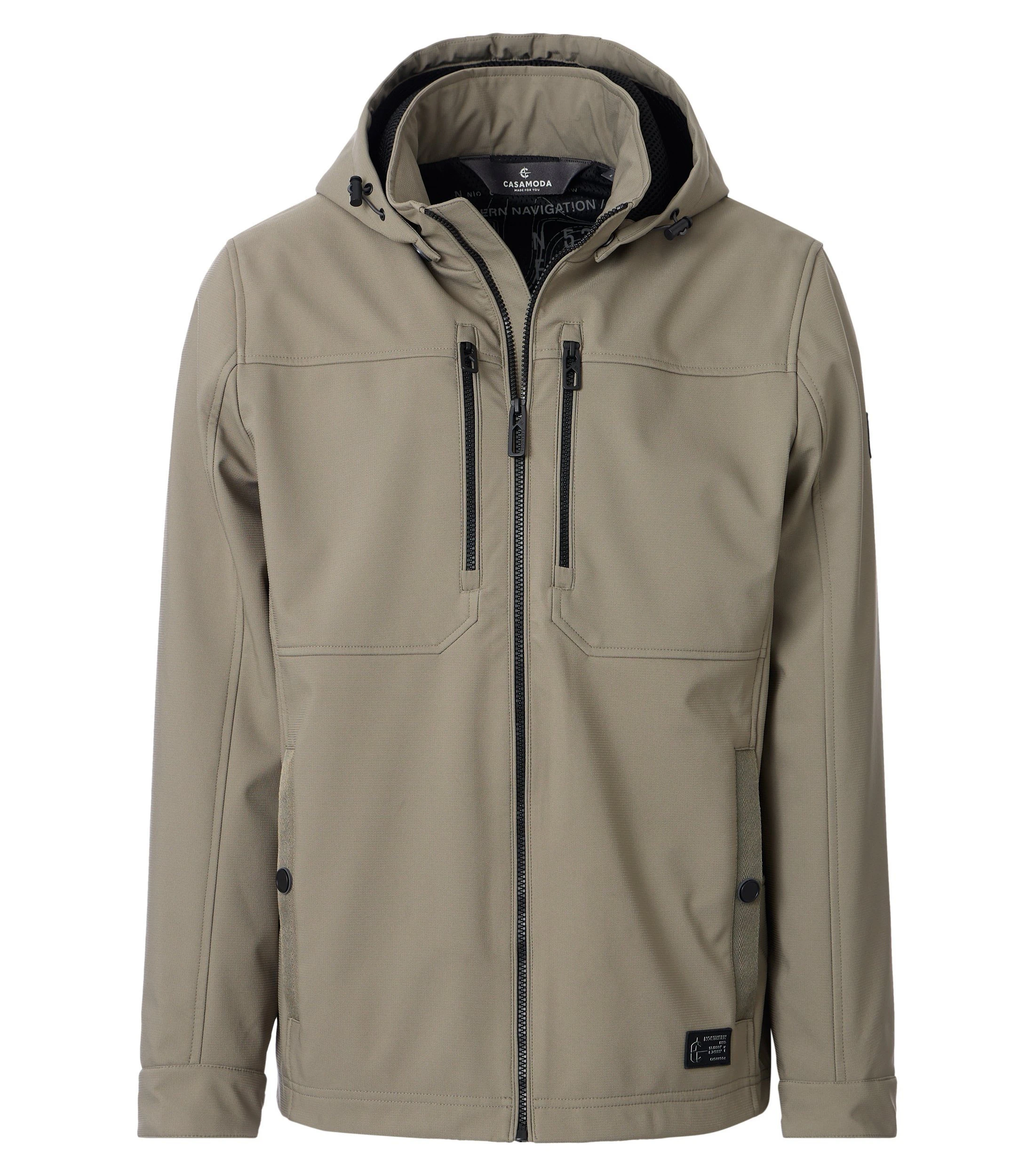 Softshelljacke im unifarbenen Design in der Farbe Sand