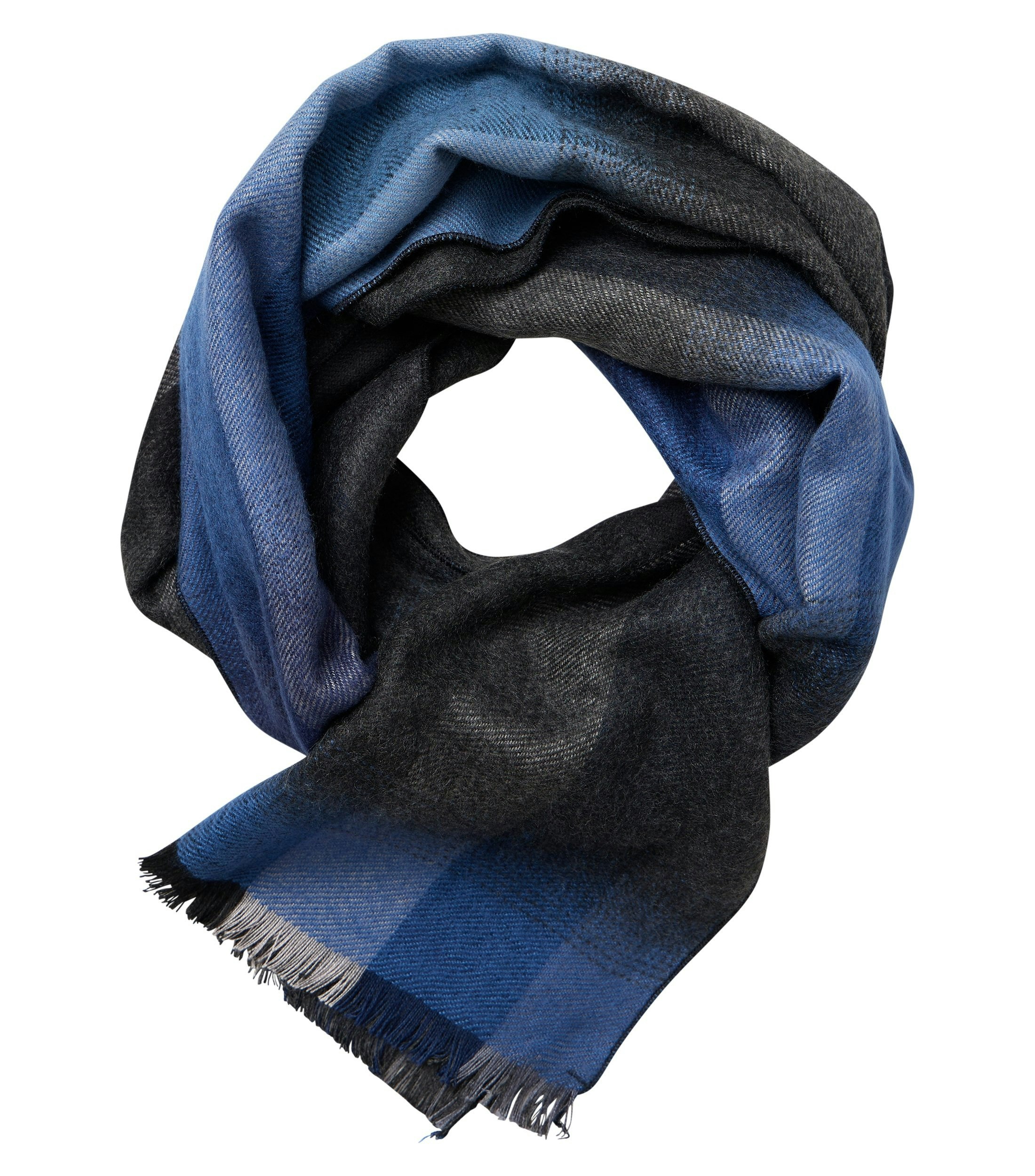 Schal im gestreiften Muster in der Farbe Blau