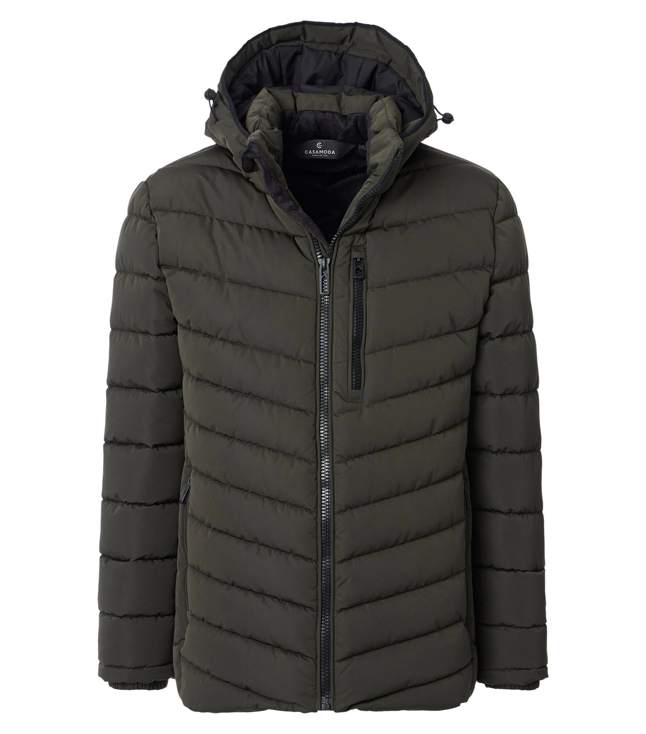 Jacke im unifarbenen Design in der Farbe Dunkelgrün