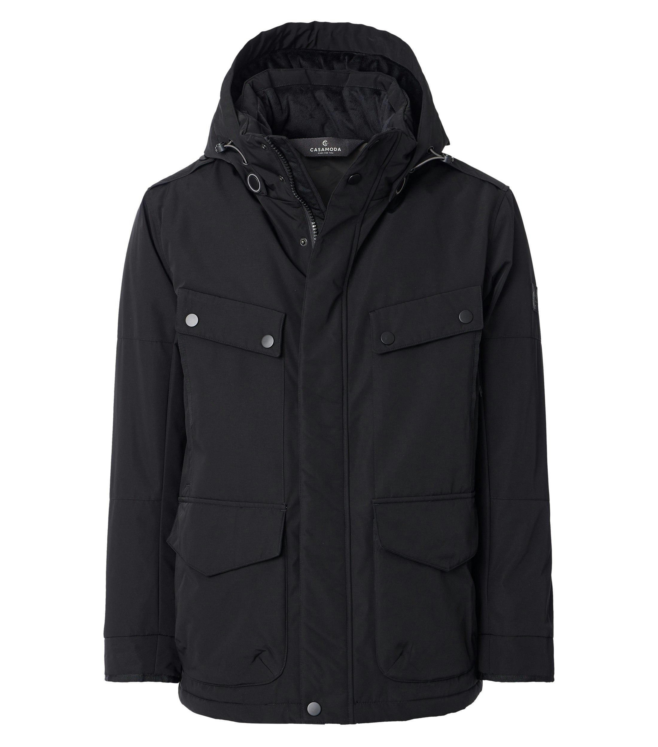 Jacke im unifarbenen Design in der Farbe Schwarz