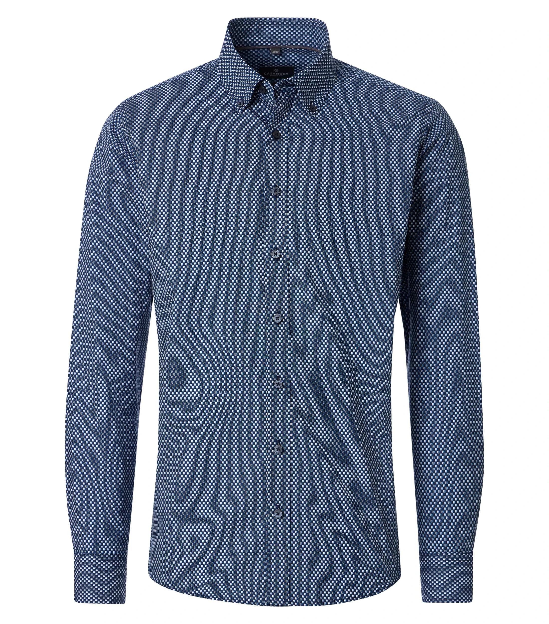 Freizeithemd im Print-Muster in der Farbe Blau