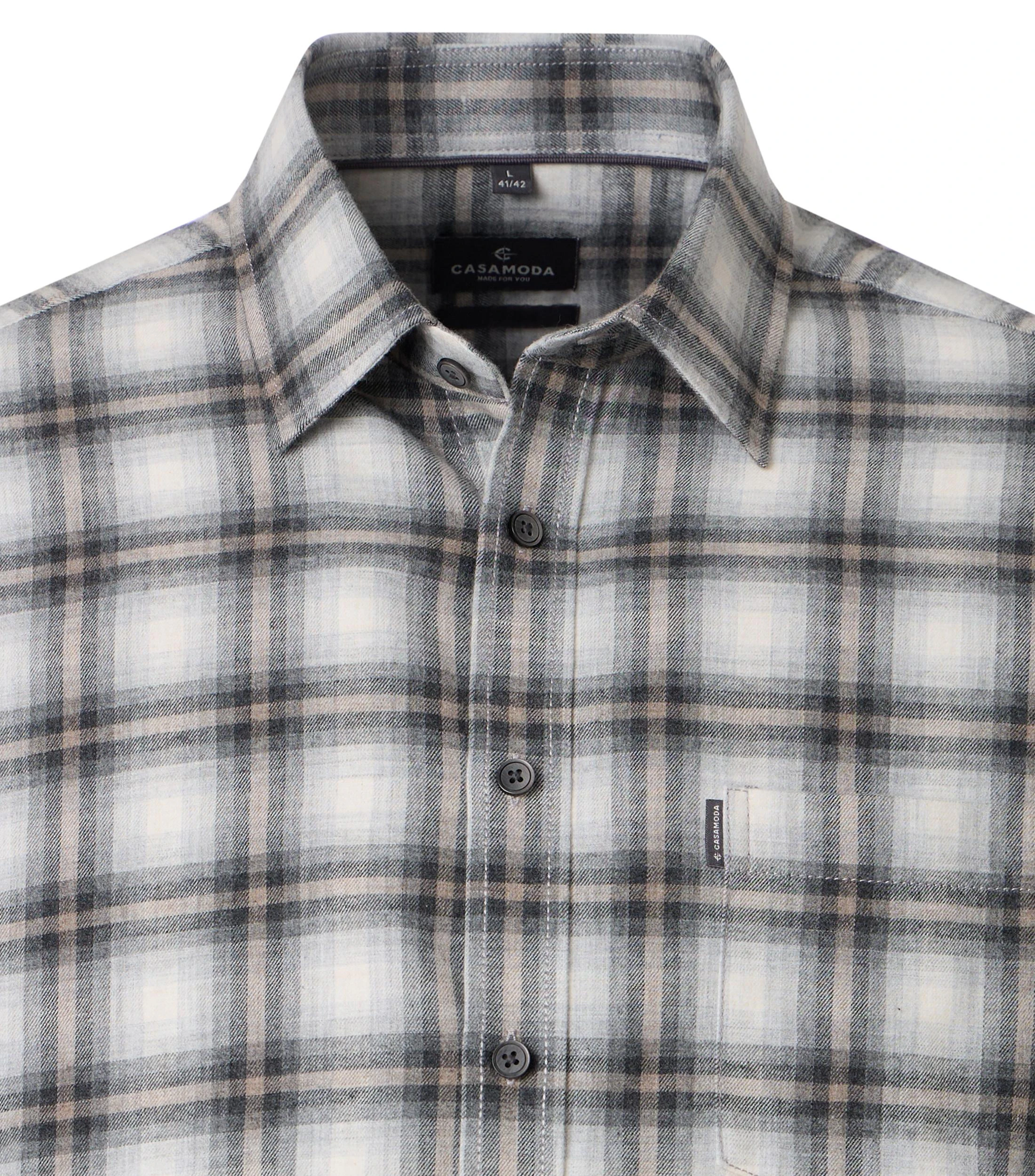 Freizeithemd im karierten Muster in der Farbe Grau