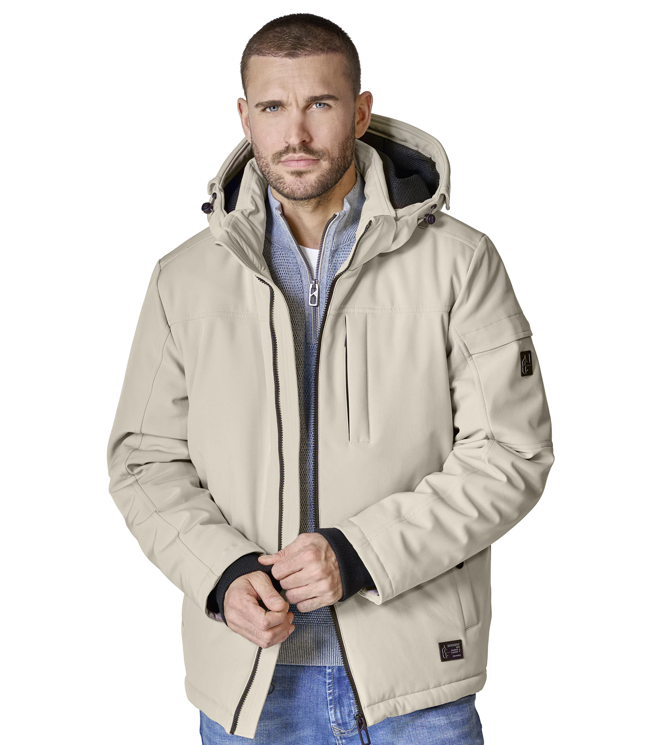 Jacke im unifarbenen Design in der Farbe Beige