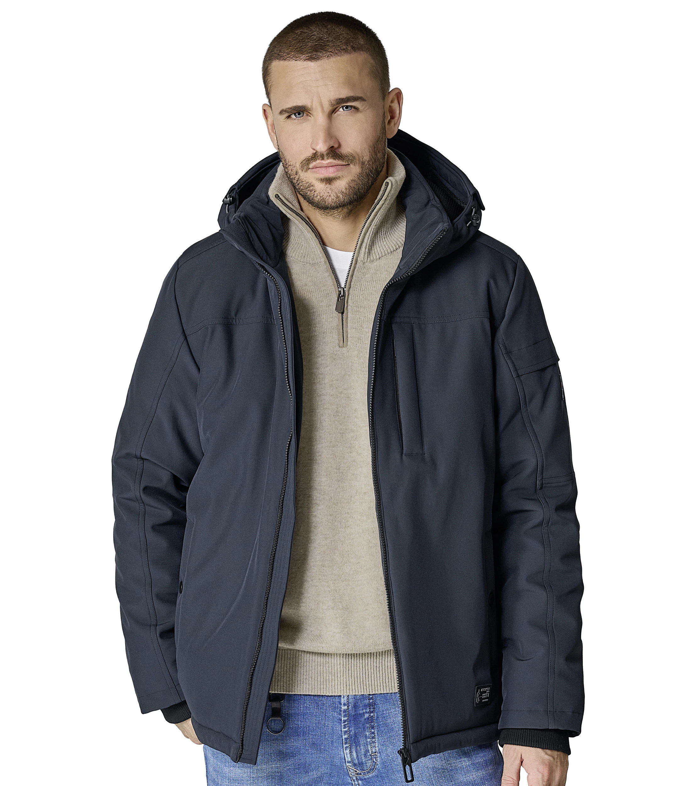 Jacke im unifarbenen Design in der Farbe Dunkelblau