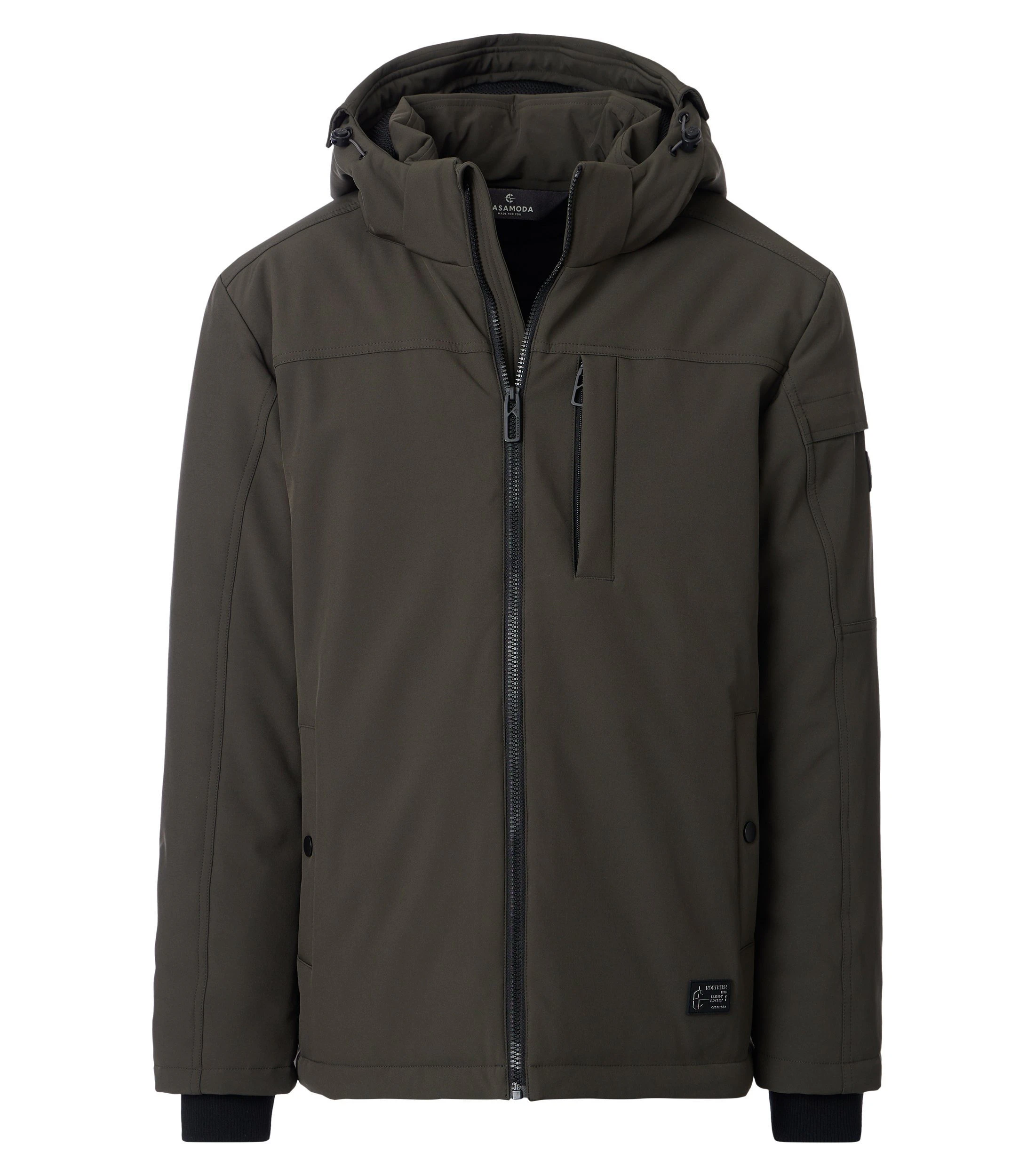 Jacke im unifarbenen Design in der Farbe Dunkelgrün
