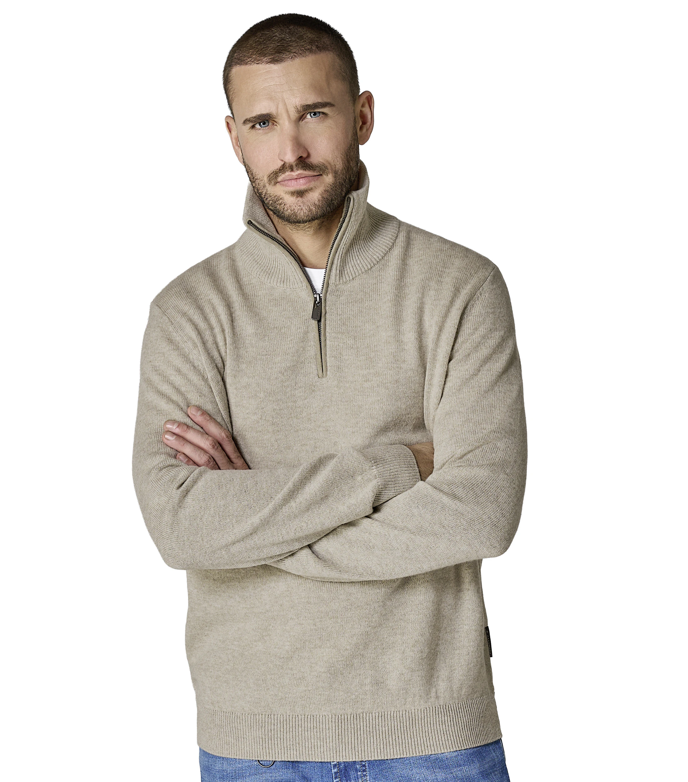Troyer im unifarbenen Design in der Farbe Beige
