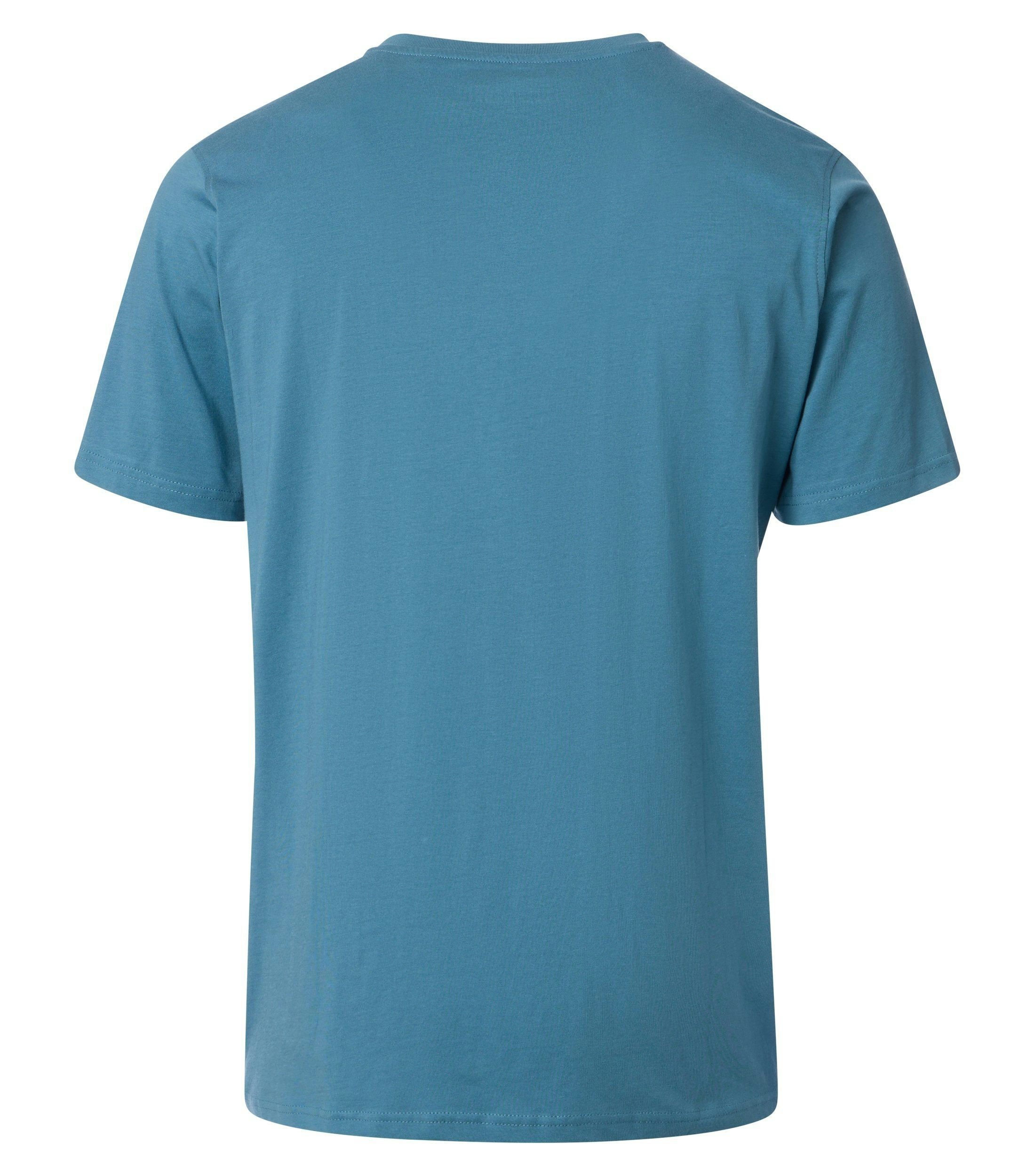 Ein T-Shirt im uni Muster in der Farbe Himmelblau